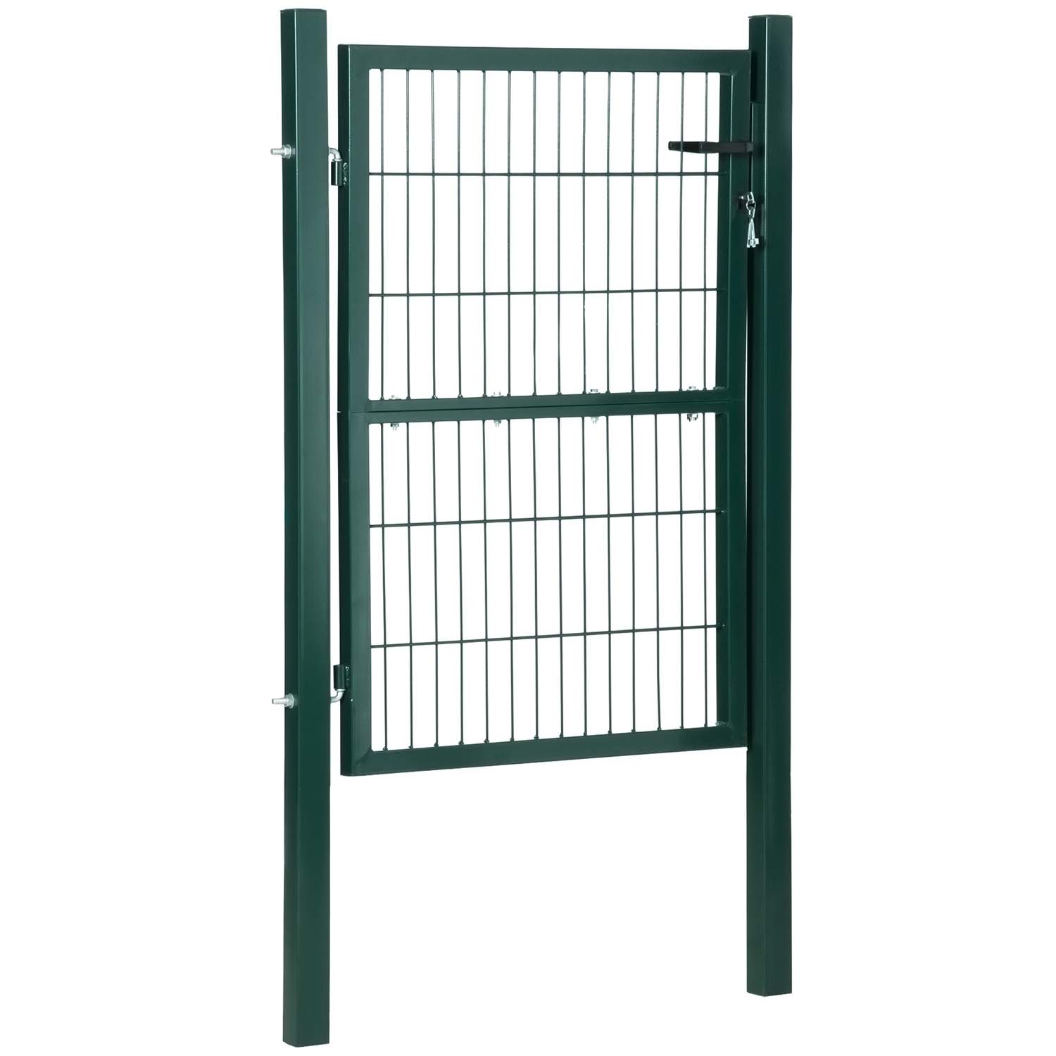 Grøn stålhavelåge med lås 97x170 cm