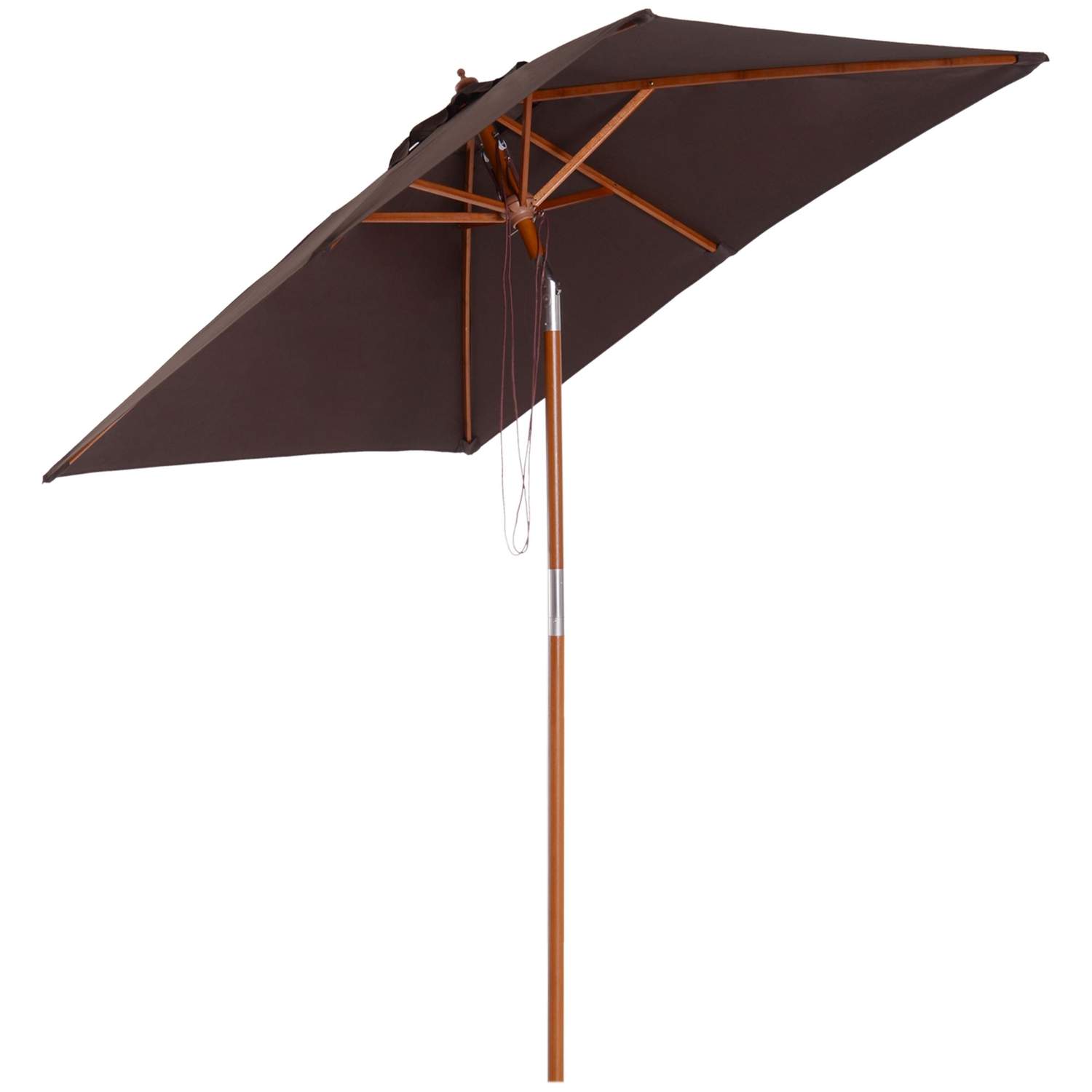 Sammenklappelig 3-plans parasol i grantræ, 200x150x230 cm