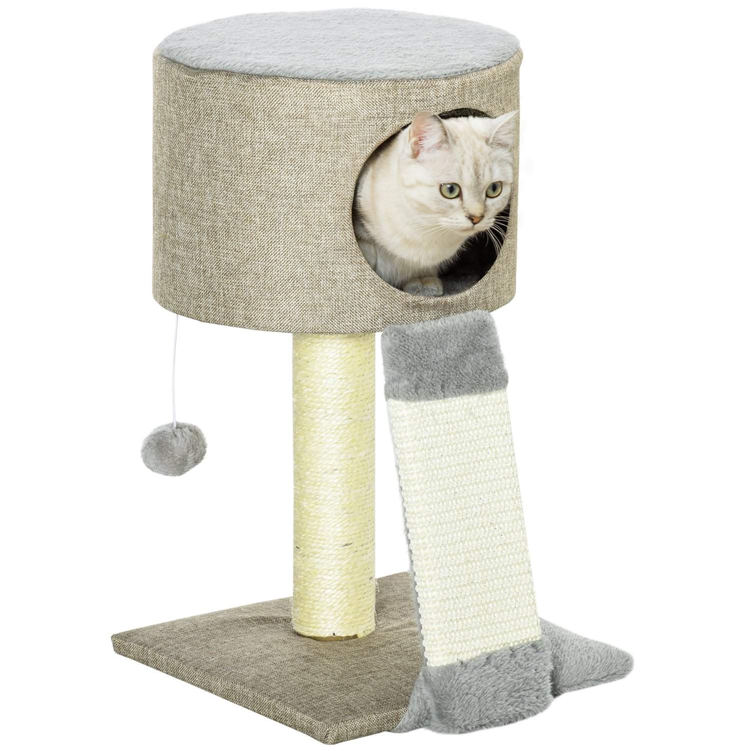 Grå Klätterträd för Katt med Lekboll 30x30x50 cm | Hem & Hobby - Husdjur - Katt - Katträd | Pryloteket