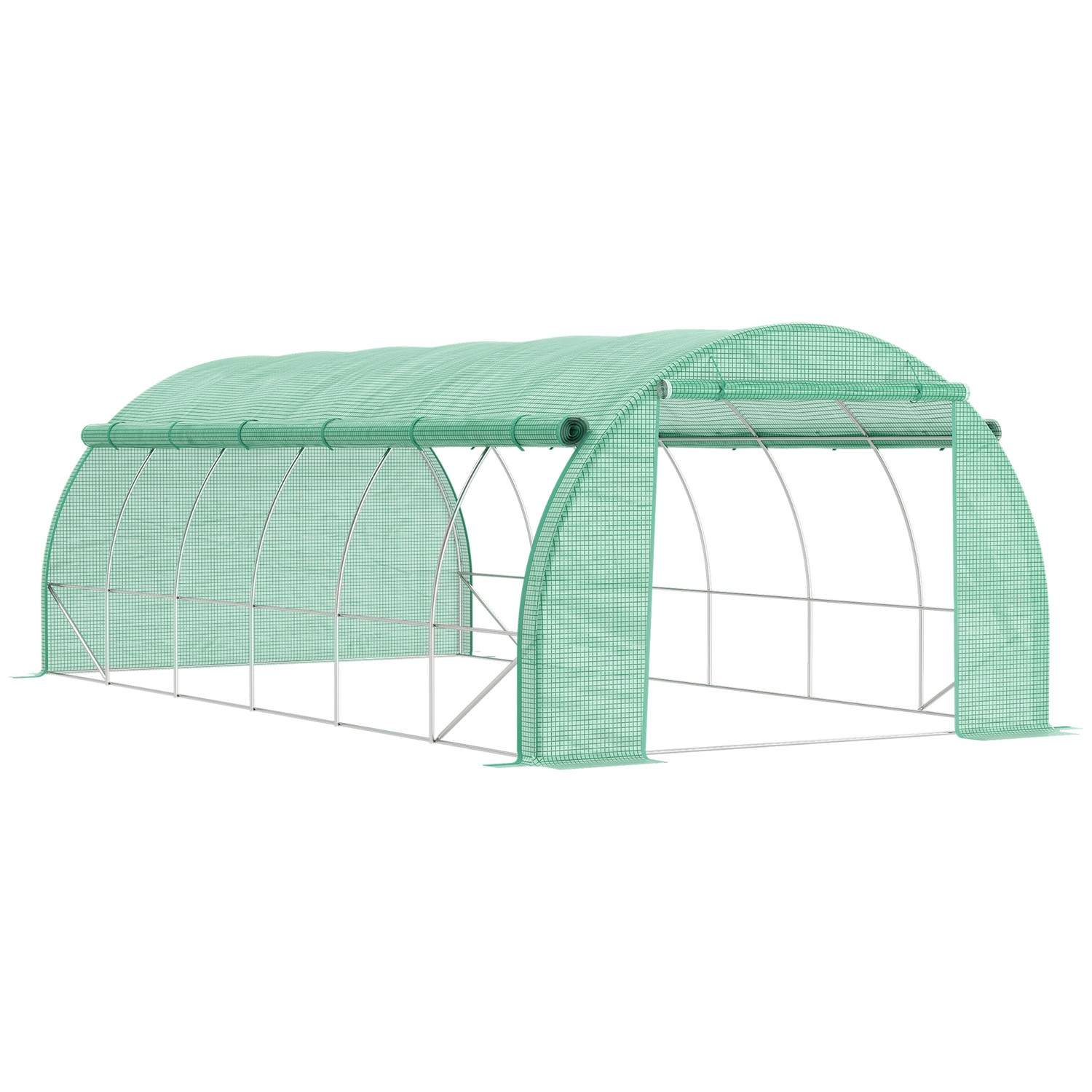 Grønt Polytunnel Drivhus 6x3x2m med UV-beskyttelse