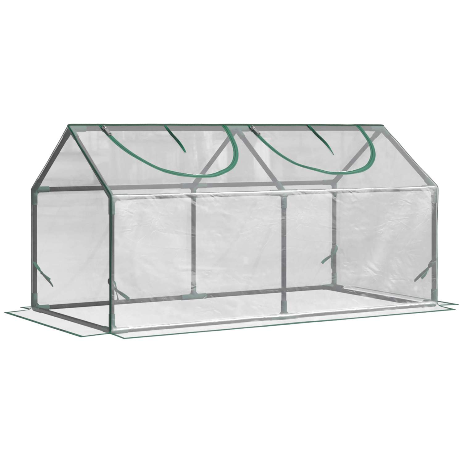 Transparent foliedrivhus med vindue 120x60x60 cm