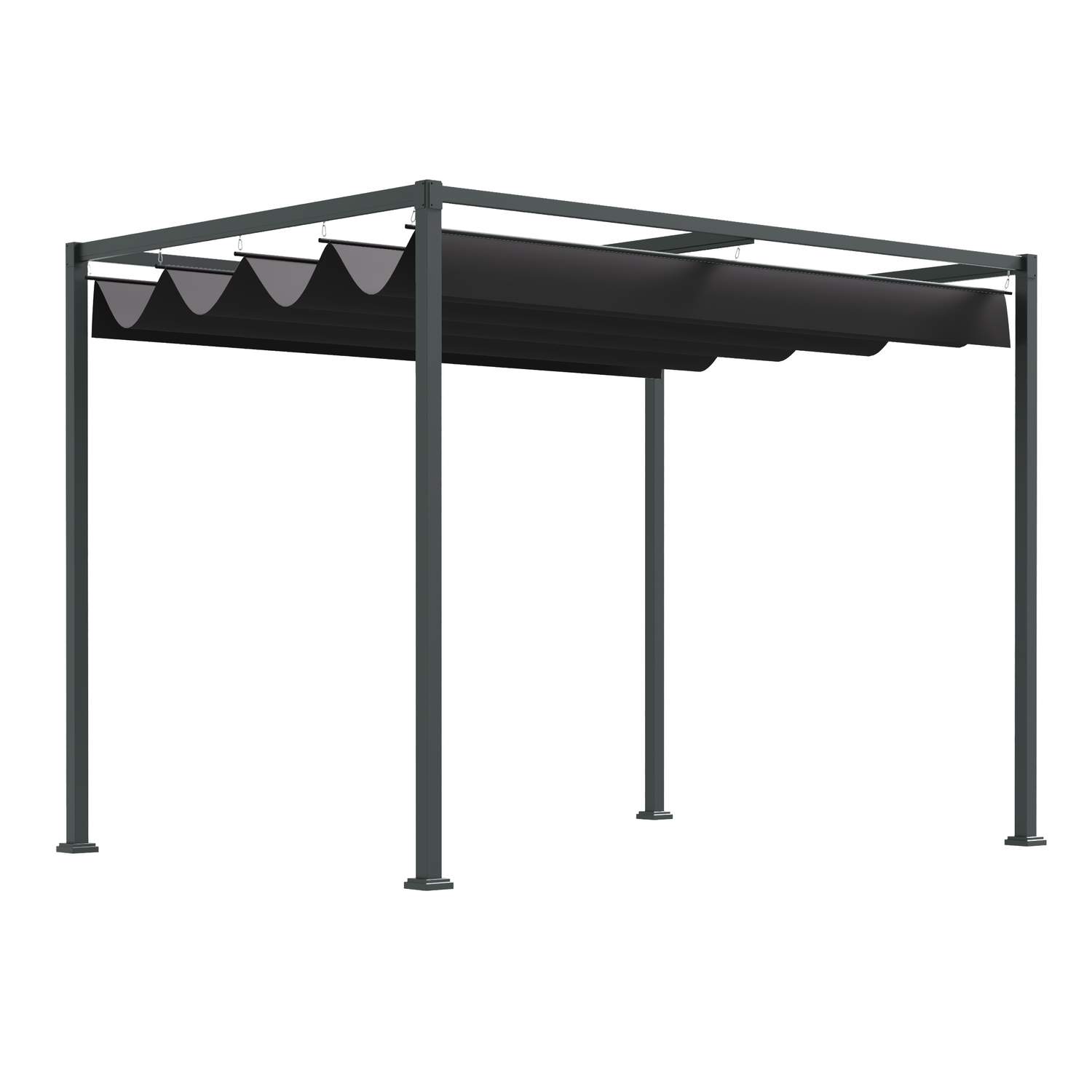 Pergola Gazebo Terrassetag med Skydetag Sort/Grå
