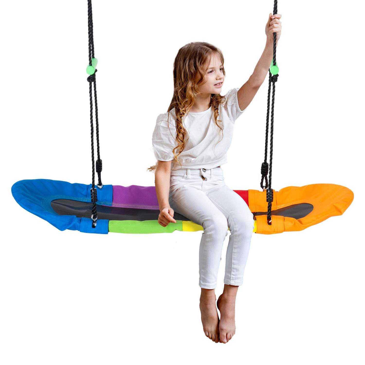 Trægynge til børn 3-14 år, justerbart reb