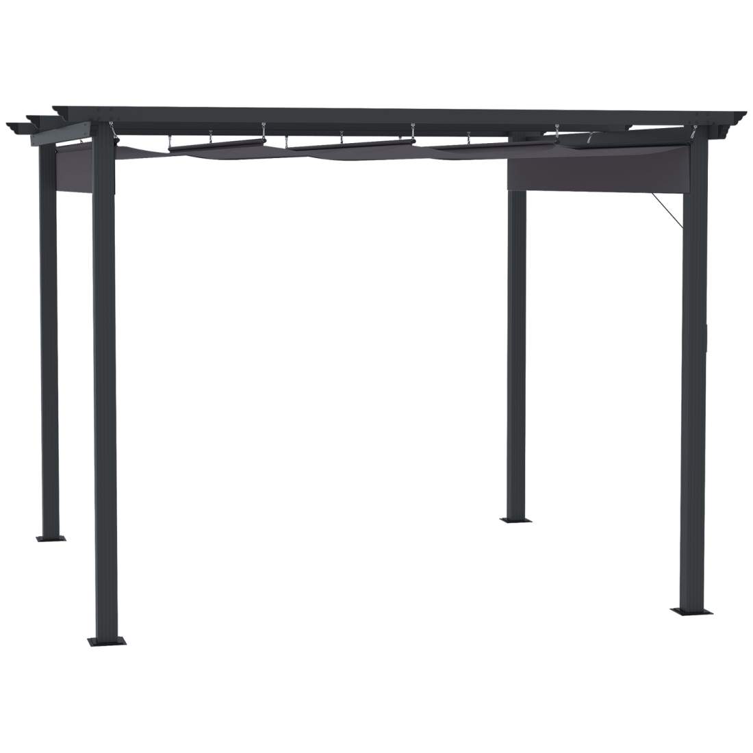 Grå Pergola Gazebo 2,95x2,95 m med Skjuttak | Hem & Hobby - Hem & Hushåll - Trädgårdsartiklar - Pergola | Pryloteket