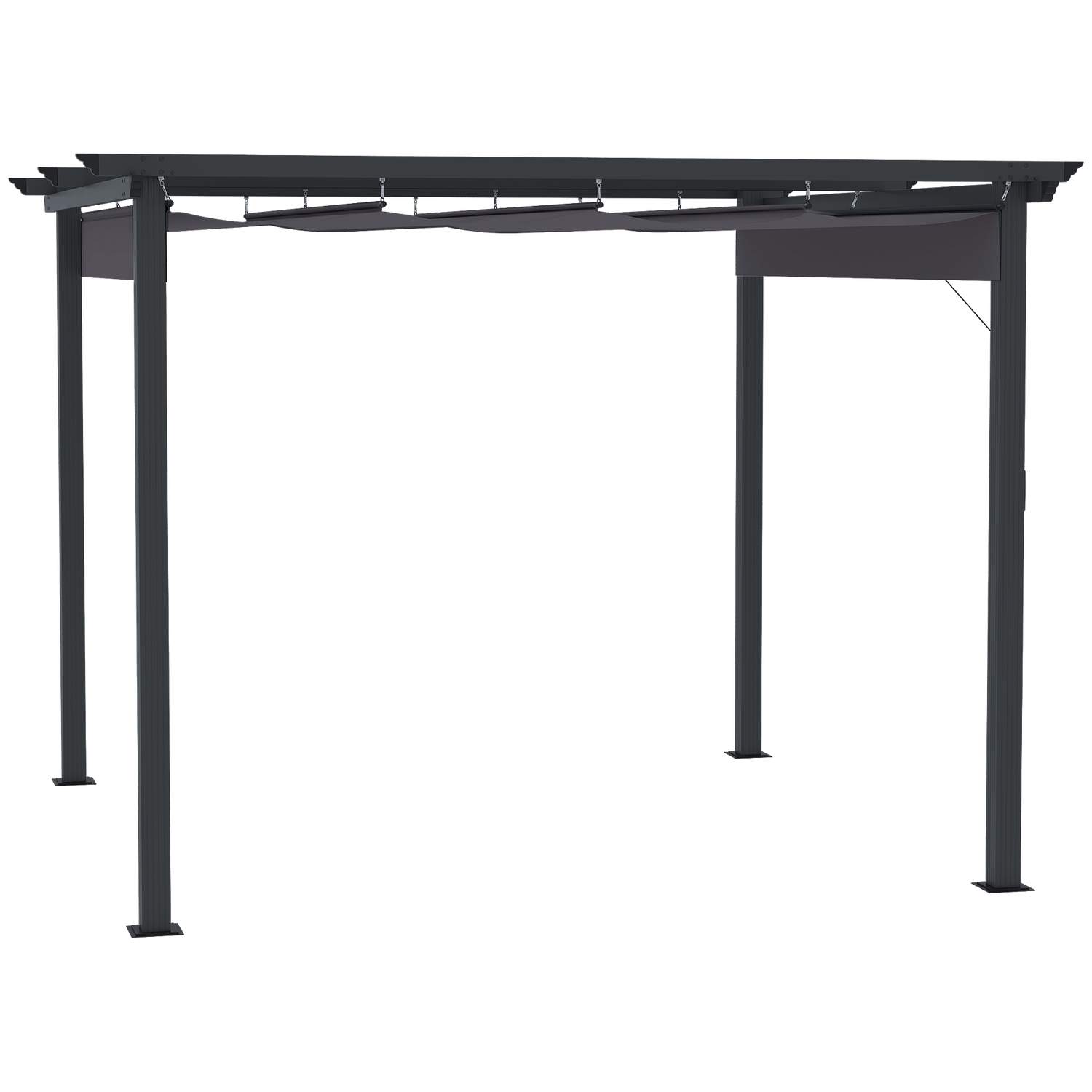 Grå Pergola Gazebo 2,95x2,95 m med skydetag