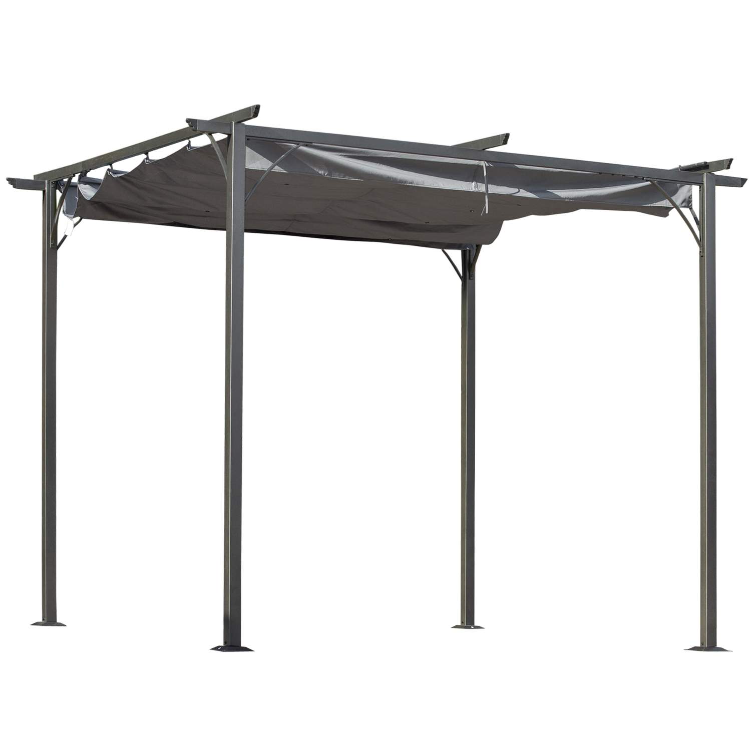 Vandtæt Pergola Gazebo 3x3m med UV-beskyttelse med glidende tag