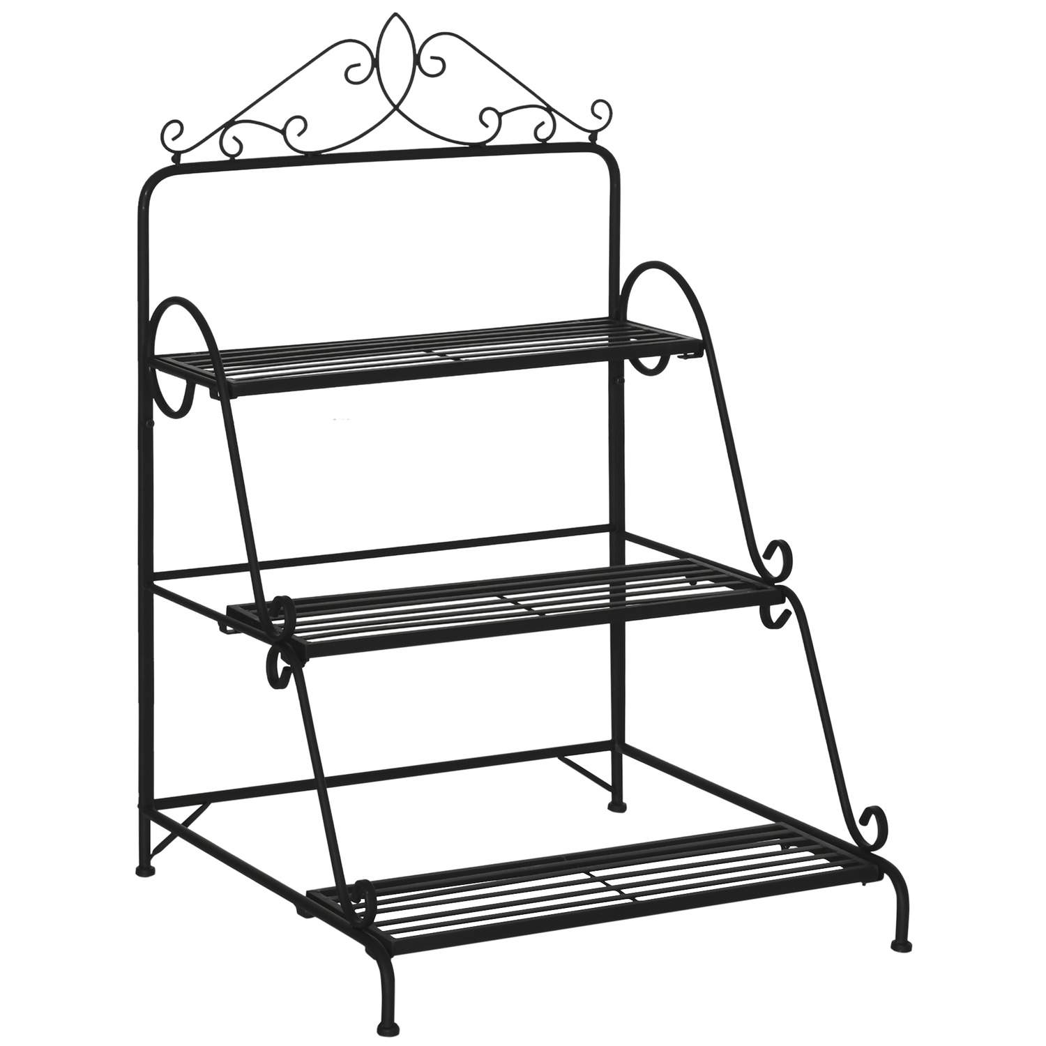 Metalblomst 3-lags plantestativ justerbar