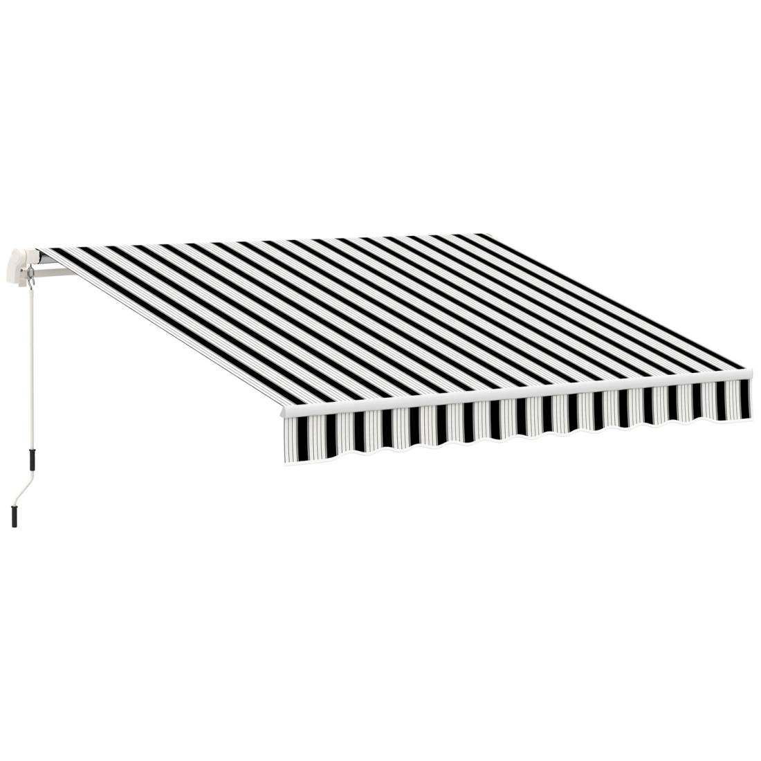 Manuell Fällarmsmarkis 4m Vit/Blå Solskydd | Hem & Hobby | Pryloteket