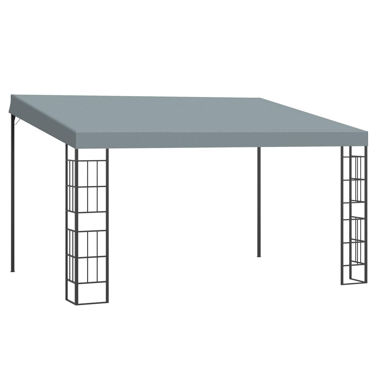 Grå Metall Pergola 4x3 m med Polyester Tält | Hem & Hobby - Hem & Hushåll - Trädgårdsartiklar - Pergola | Pryloteket