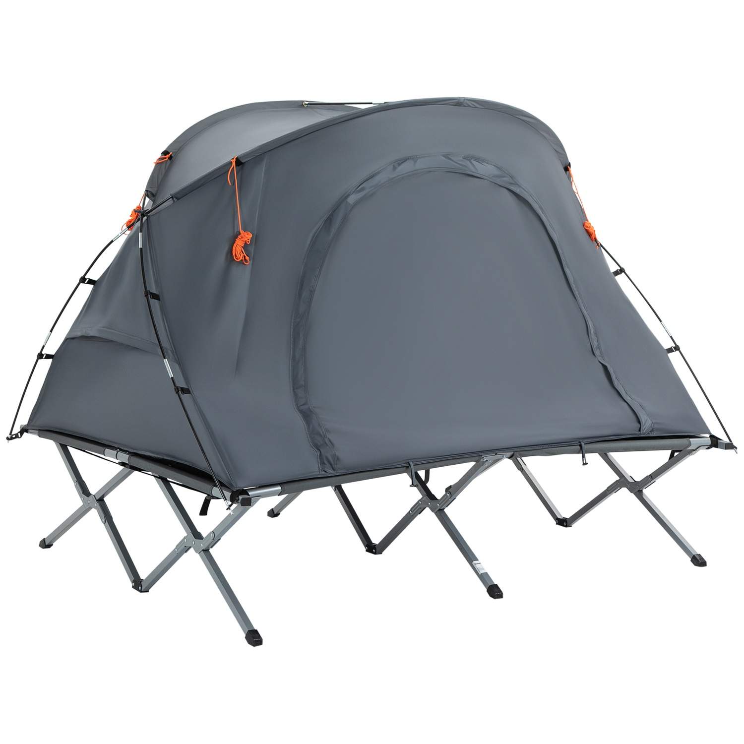 Kuppeltelt med luftmadras til 2, Grå 200x146x159 cm