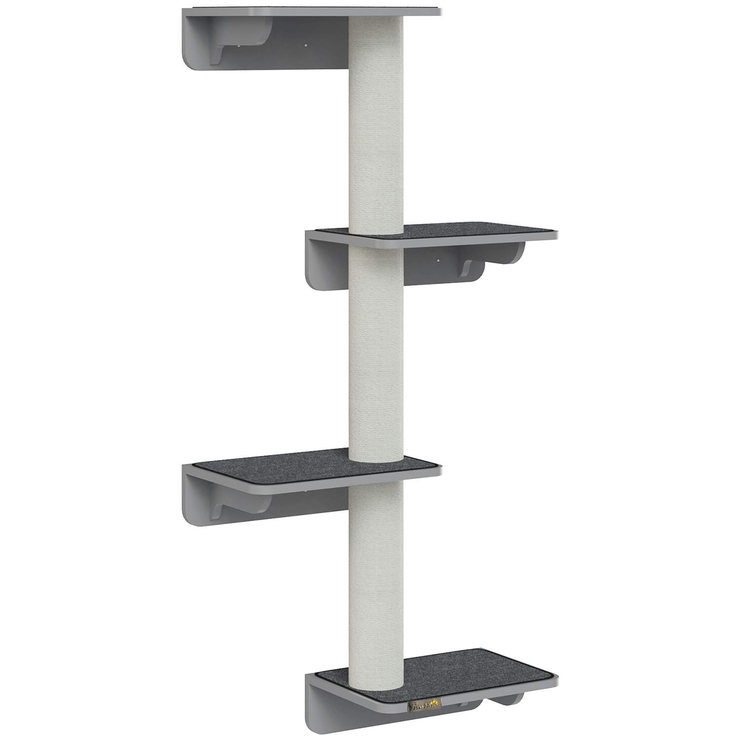 Væghængt klatrevæg til katte - lys grå/beige