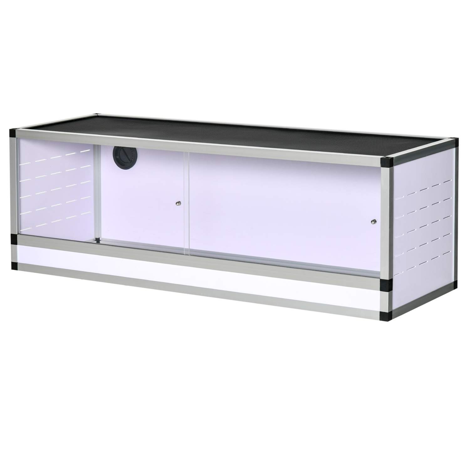 Hvid/Sølv/Sort Terrarium 120x40x40 cm Til Krybdyr