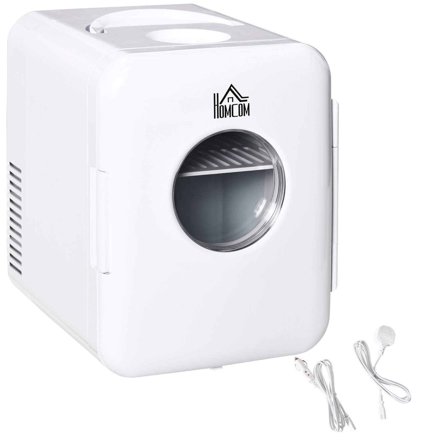 Hvid Bilkøleboks 4L Minikøleskab 12V/230V 60W Camping