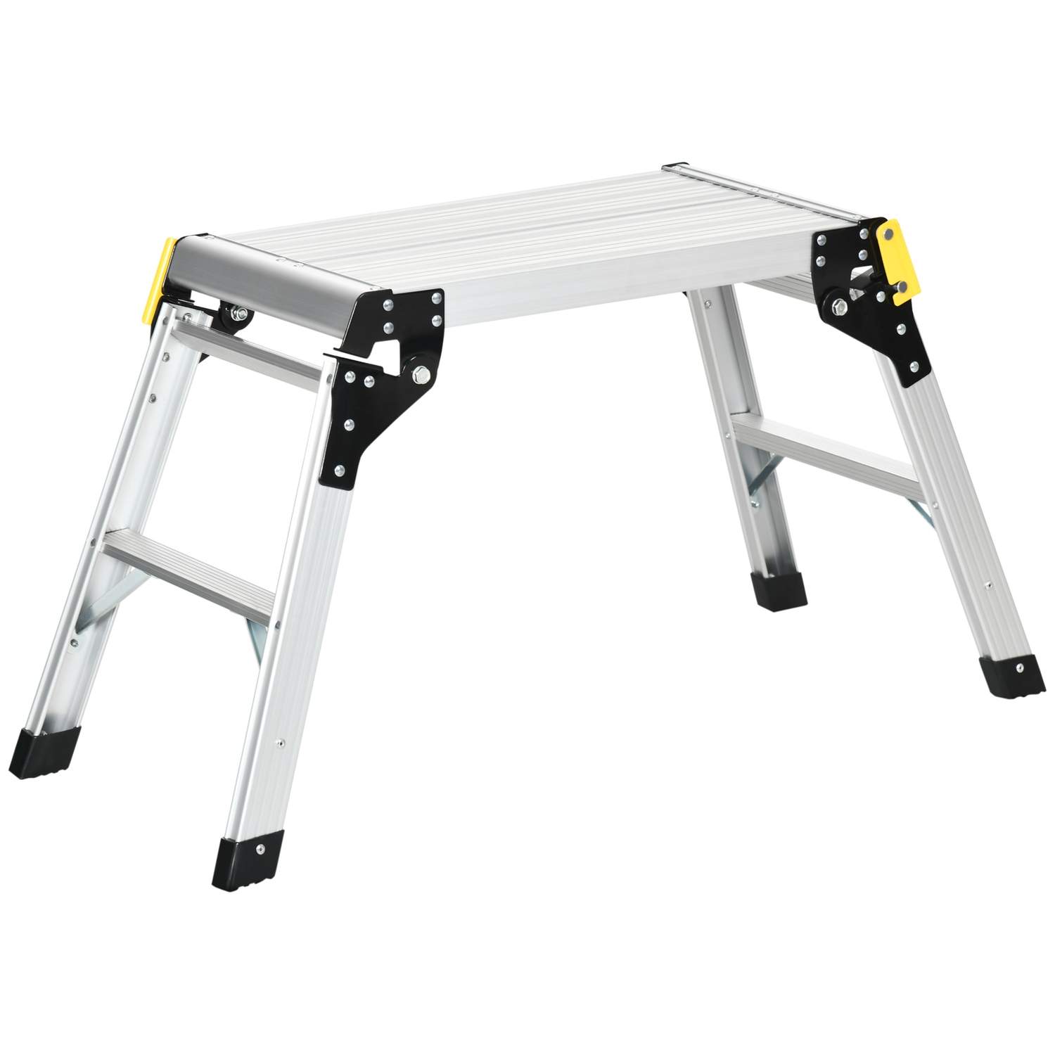 Sammenfoldelig arbejdsbord og platform, 150 kg, sølv