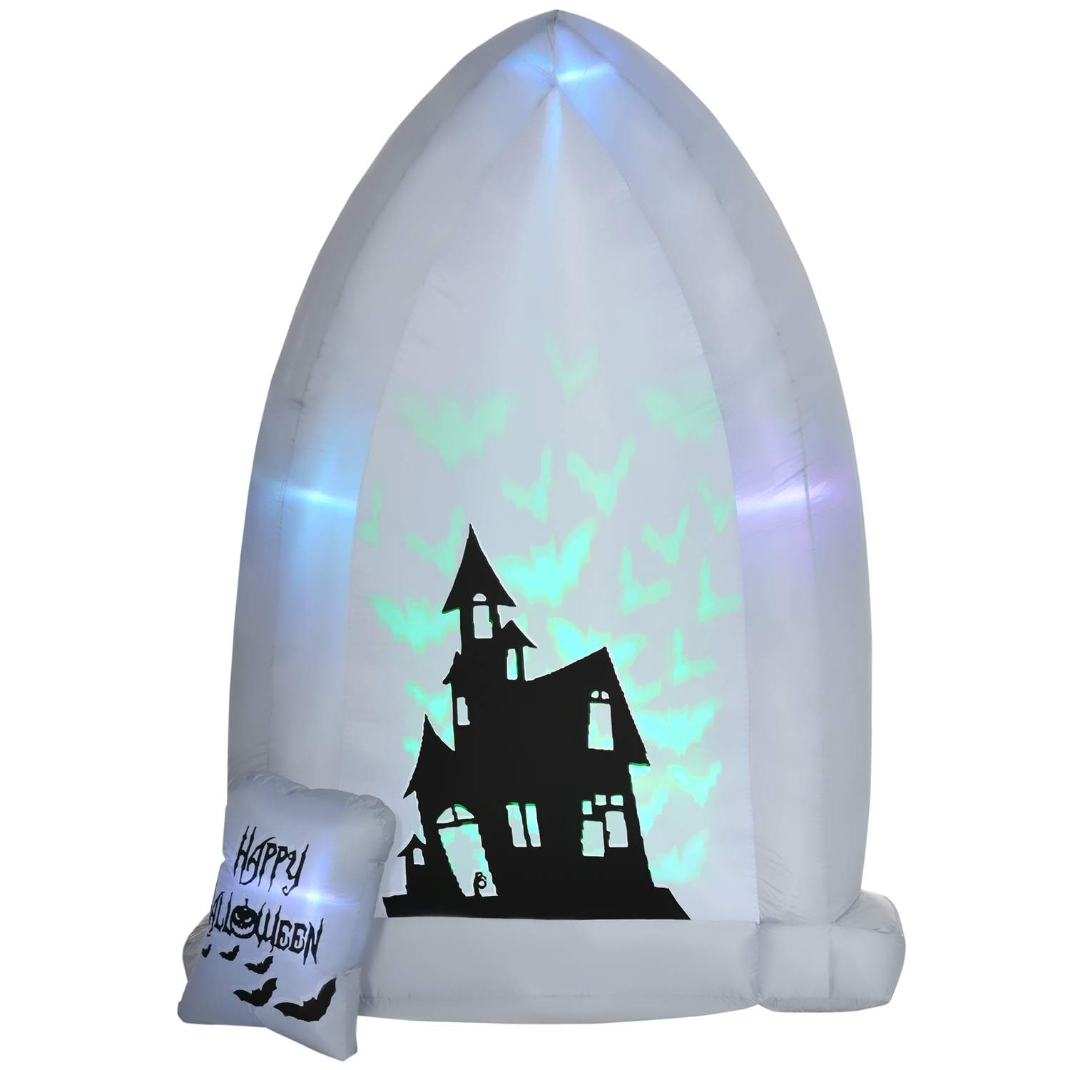 Oppustelig Halloween Gravsten med LED lys