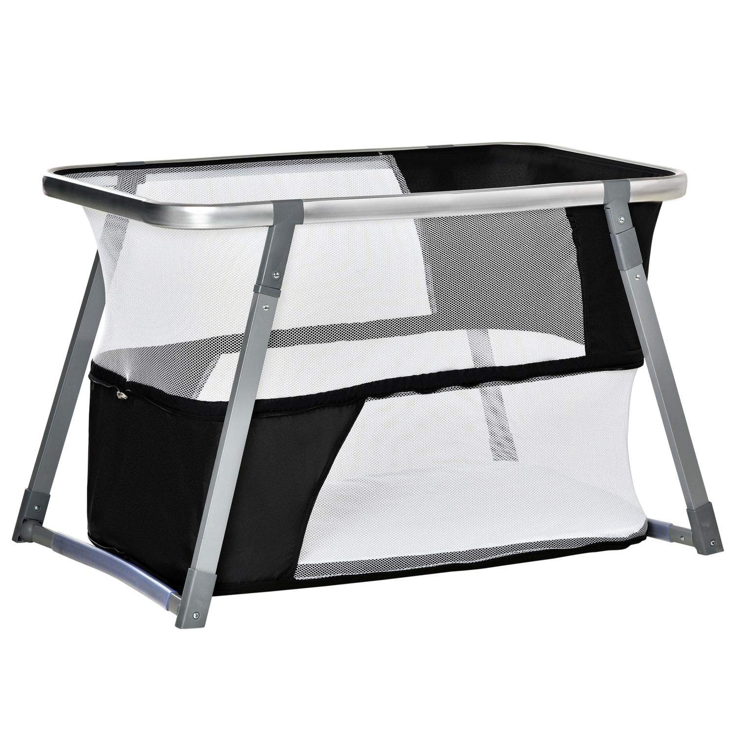 Højdejusterbar rejseseng Baby vugge i Oxford stof