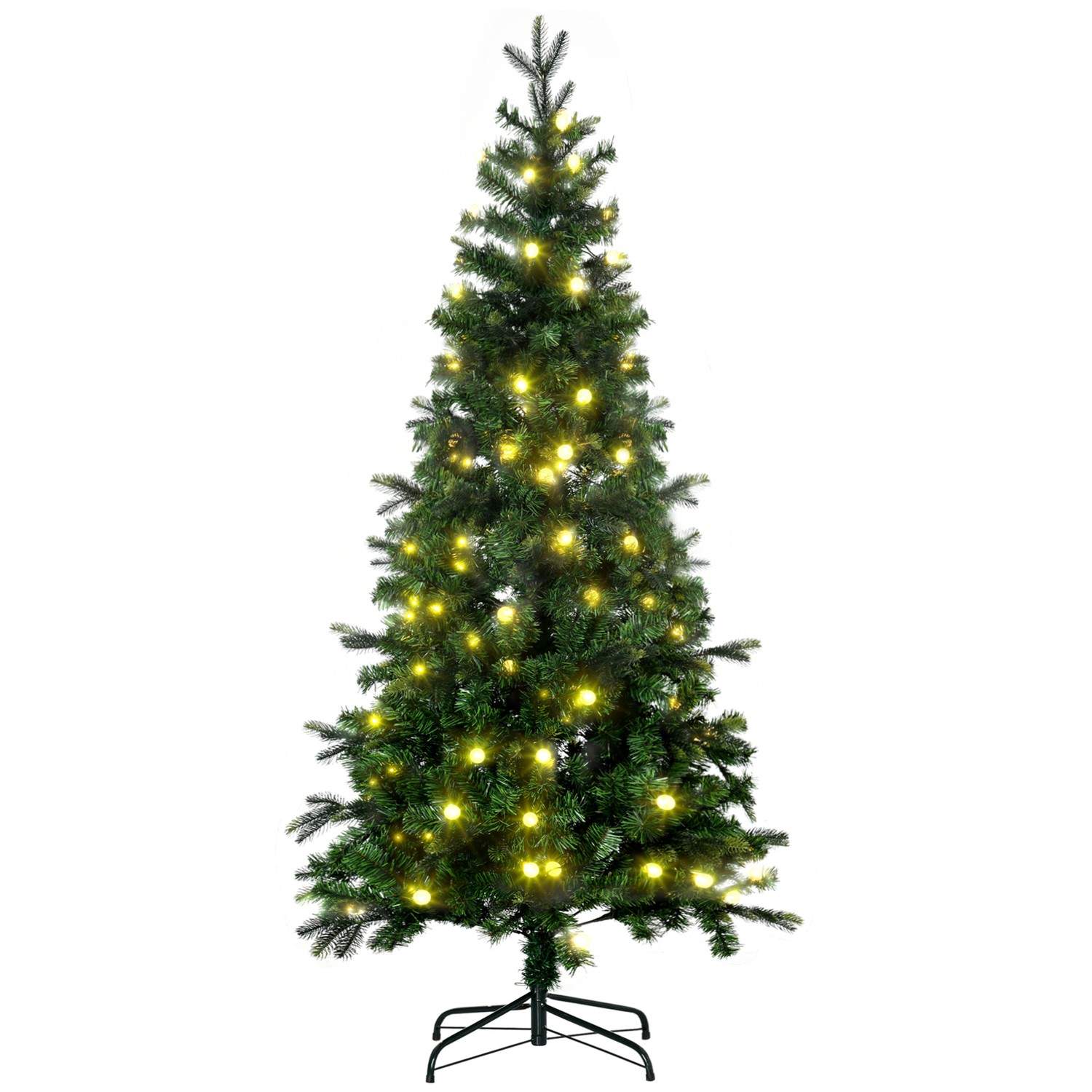Naturtro 180 cm juletræ med LED lys