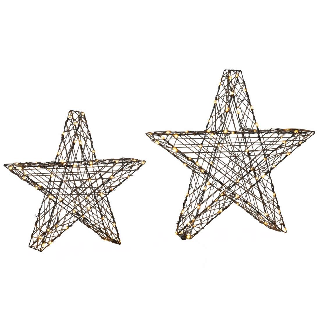 Vattentät Julbelysning 2 Stjärnor 160 LED Varmvit