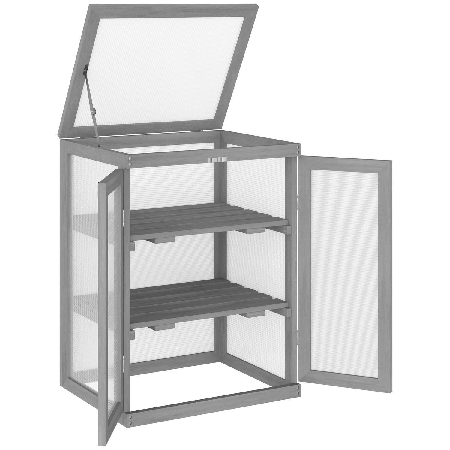 3-Vånings Växthus i Trä & Polykarbonat | Hem & Hobby - Hem & Hushåll - Trädgårdsartiklar - Växthus | Pryloteket