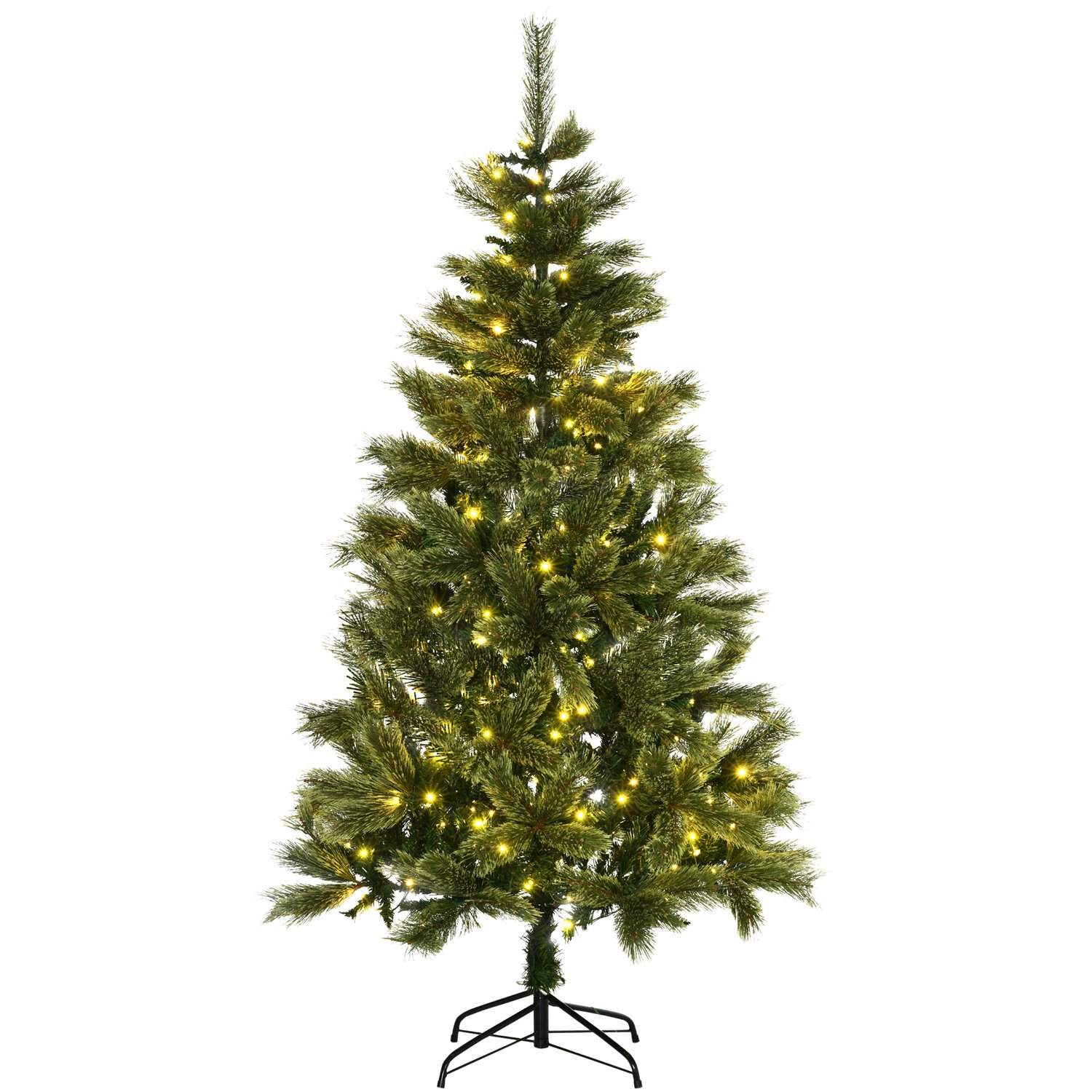 Kunstigt juletræ 180cm med fod og LED lys