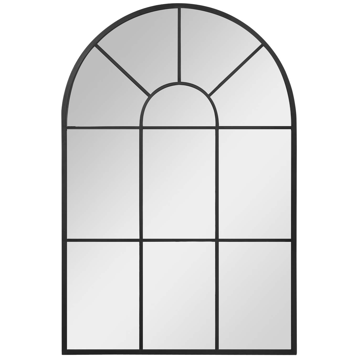 Buet Vægspejl Sort Metal 91x60 cm