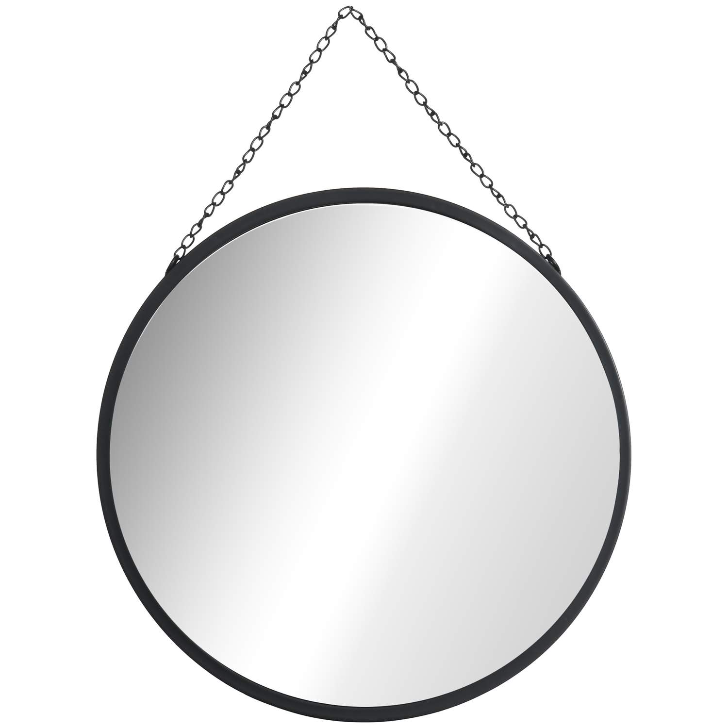 Rundt make-up spejl Ø50 cm med sort dekorativt ophæng