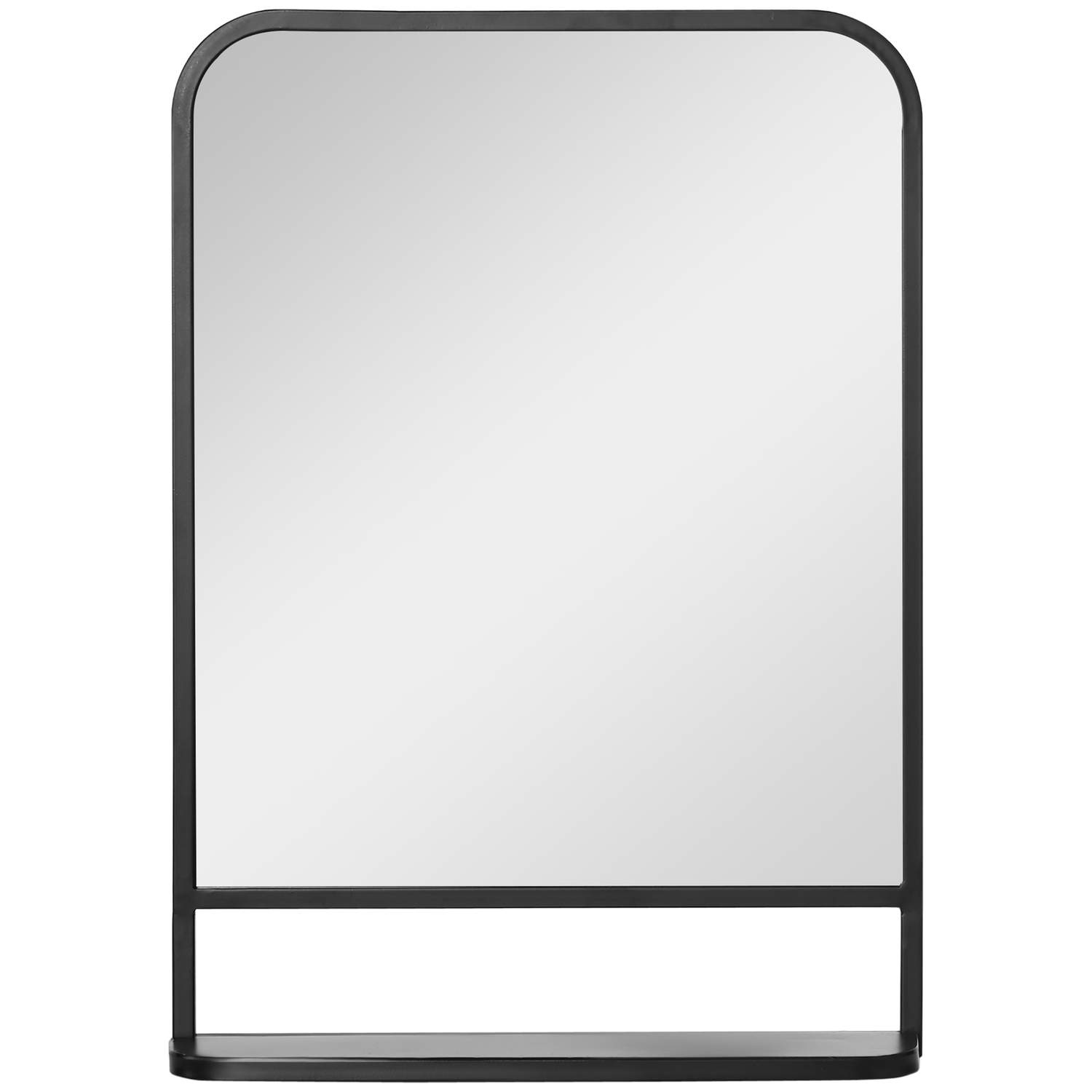 Moderne rektangulært vægspejl med hylde 70x50 cm