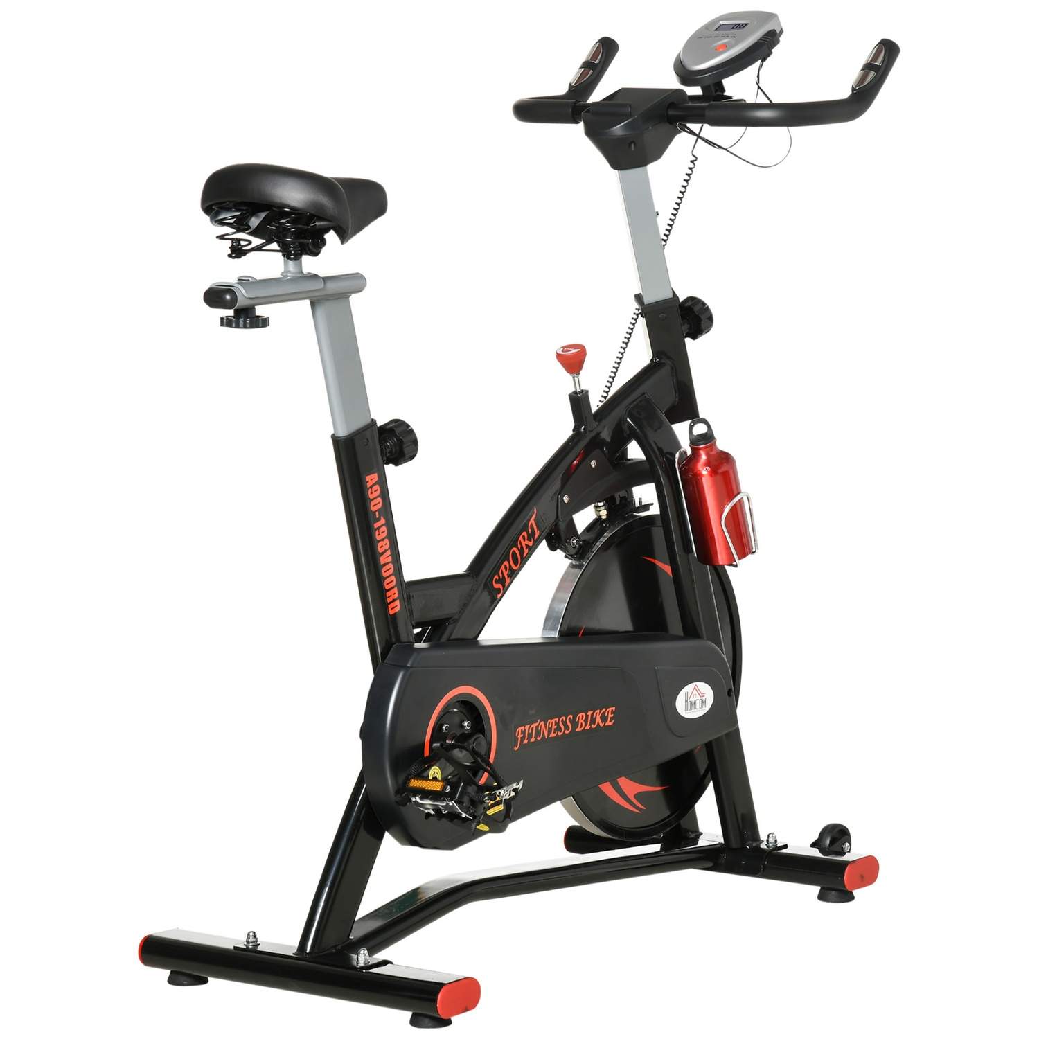 Motionscykel med LCD, 10 kg svinghjul, stål