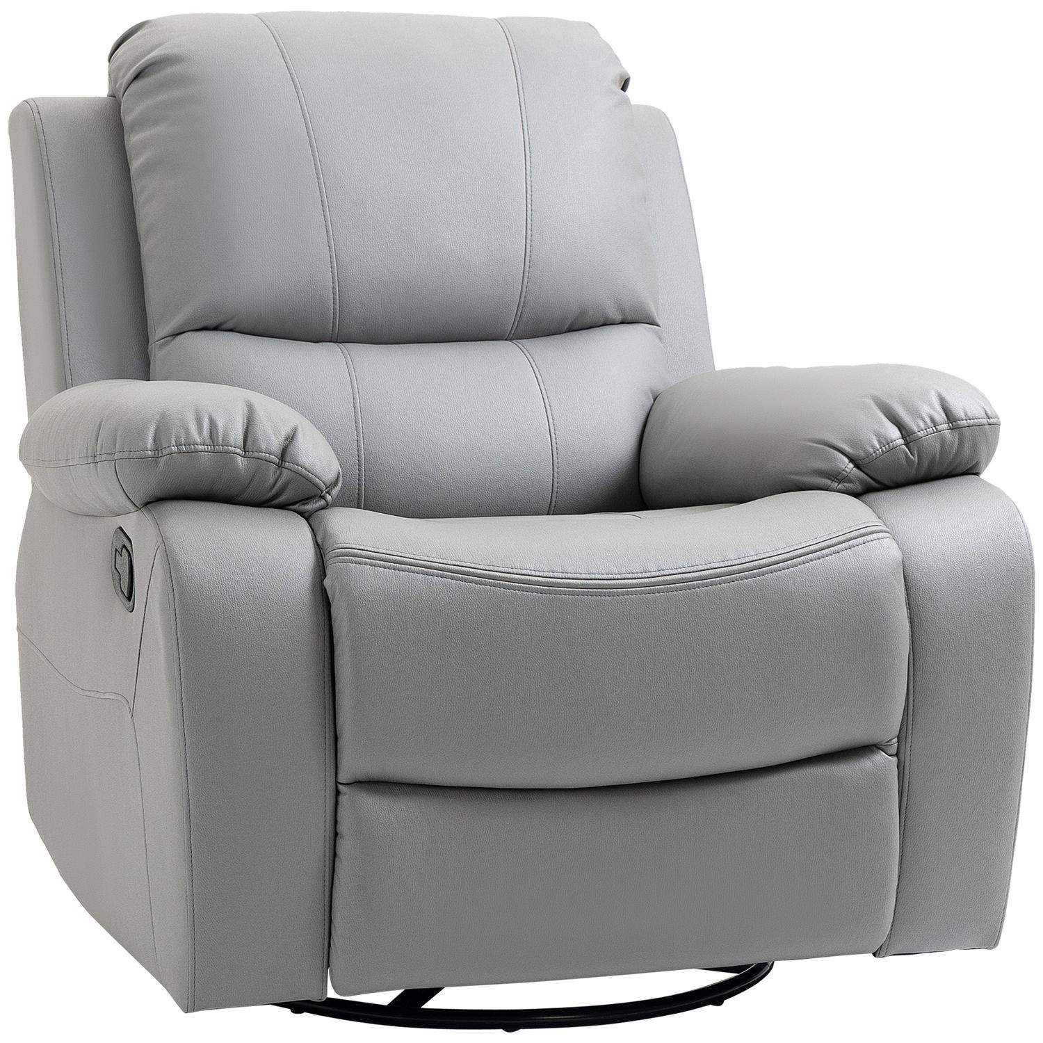 Grå Relax Stol 135° med fodstøtte, polyester