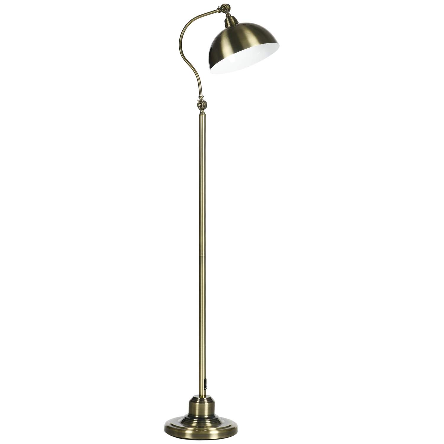 Retro gulvlampe lysbue, justerbar, E27, messing
