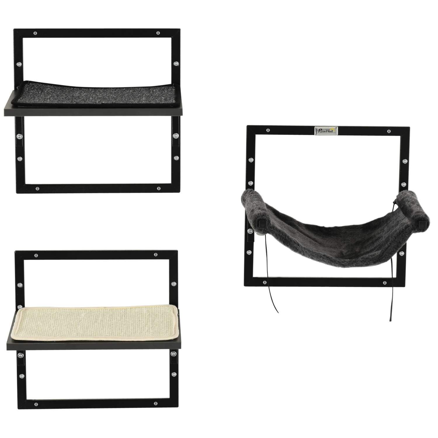 Vægmonteret sort hængekøje til platforme