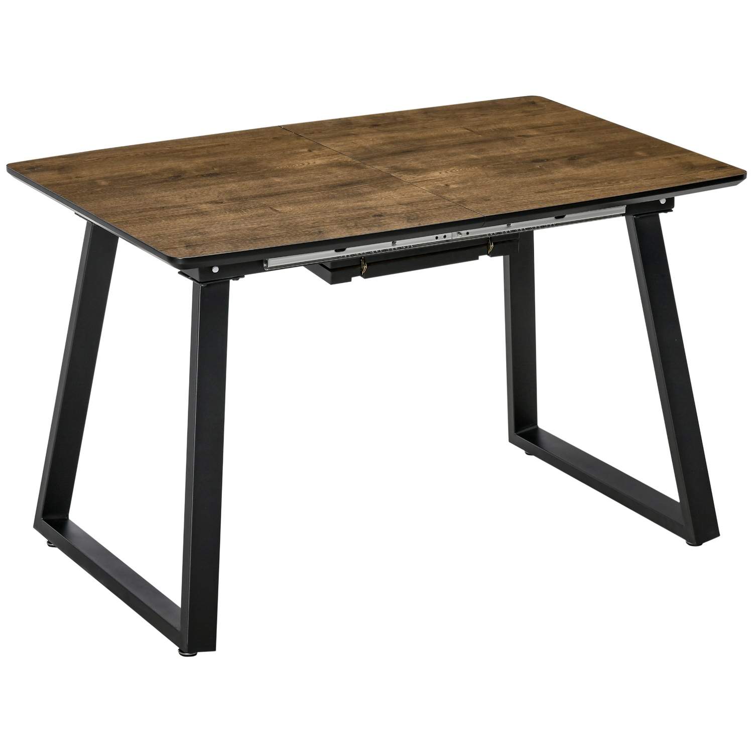 Udtrækkeligt spisebord i trælook, 120-160 cm, brun