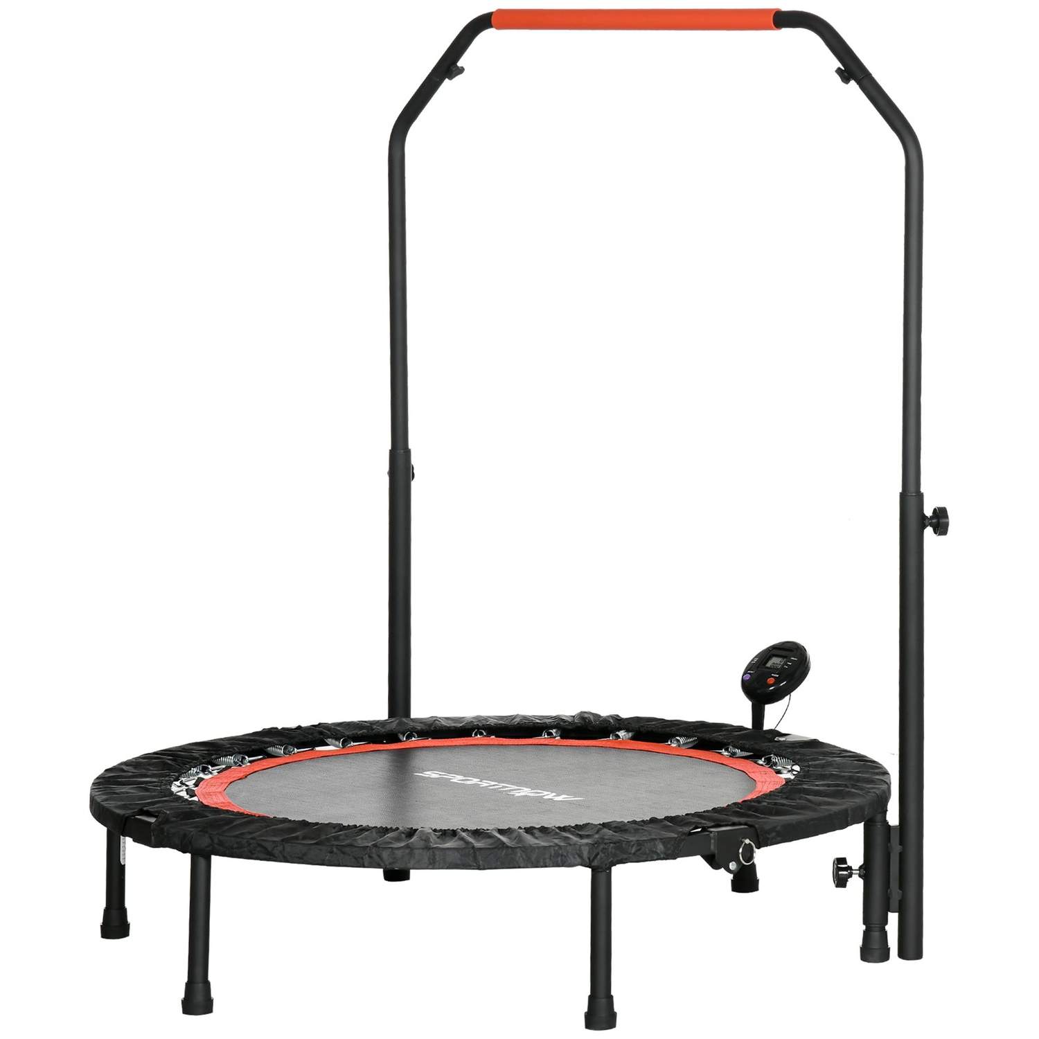 Fitness trampolin 102 cm med LCD og justerbart håndtag