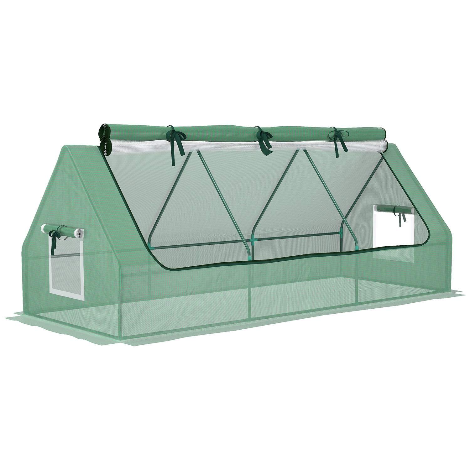 UV-bestandigt minidrivhus med netvindue 240x90x90 cm