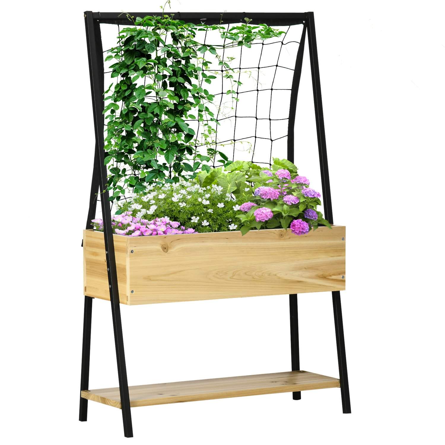 Højseng med Hylde & Fleece, 80x30x128 cm, Natur