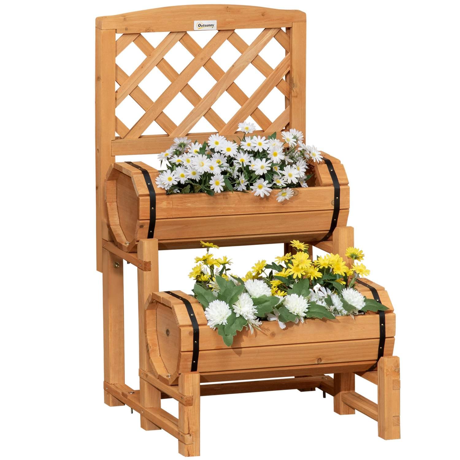 Rustik gul plantekasse med espalier til haven