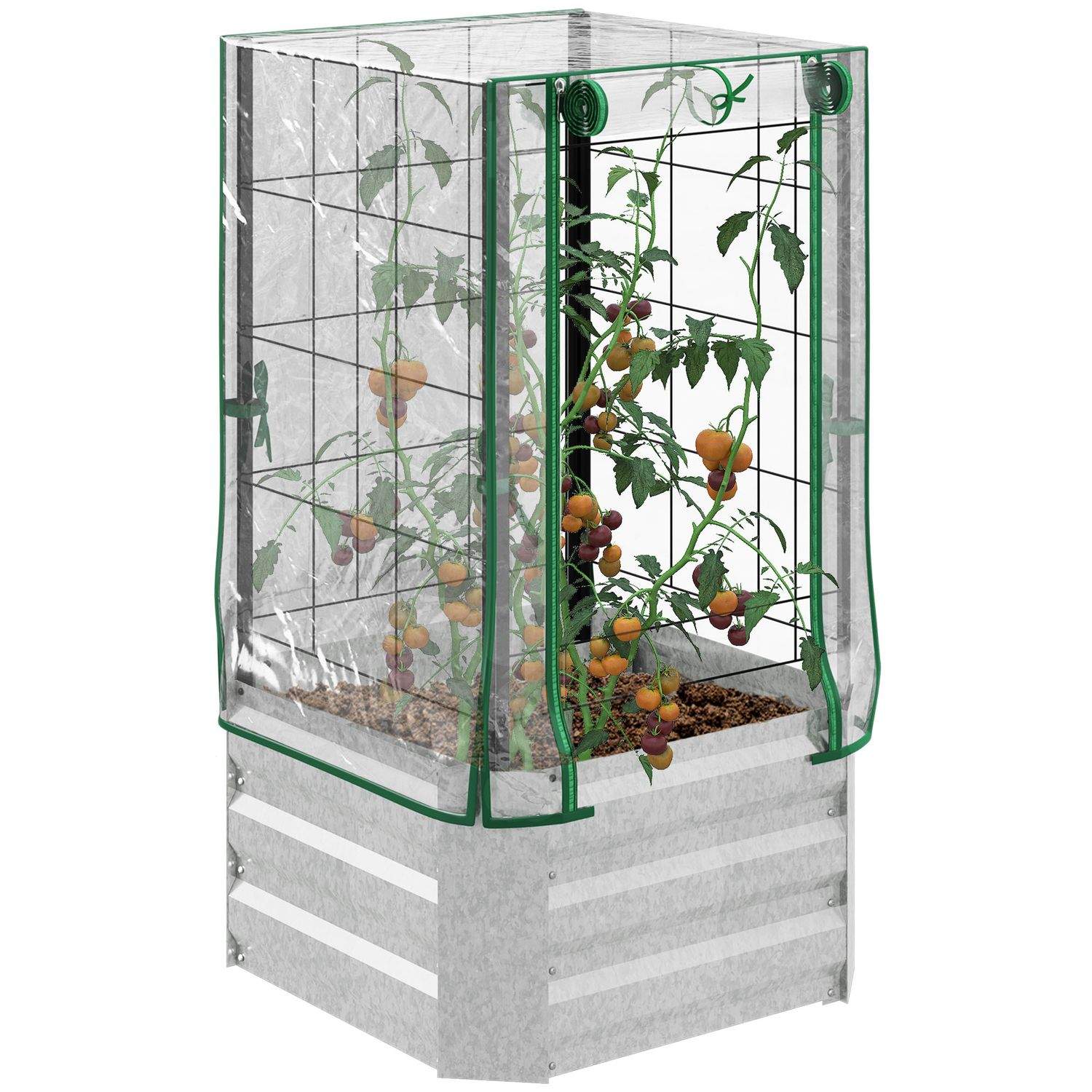 Sengesæt Plantekasse med espalier & plastbetræk