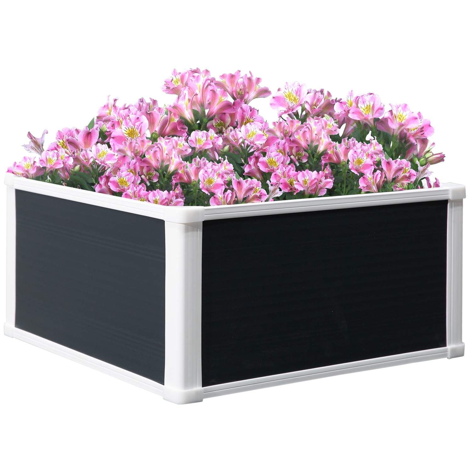 Plastgrå Plantekasse med dræn 60x60x30 cm