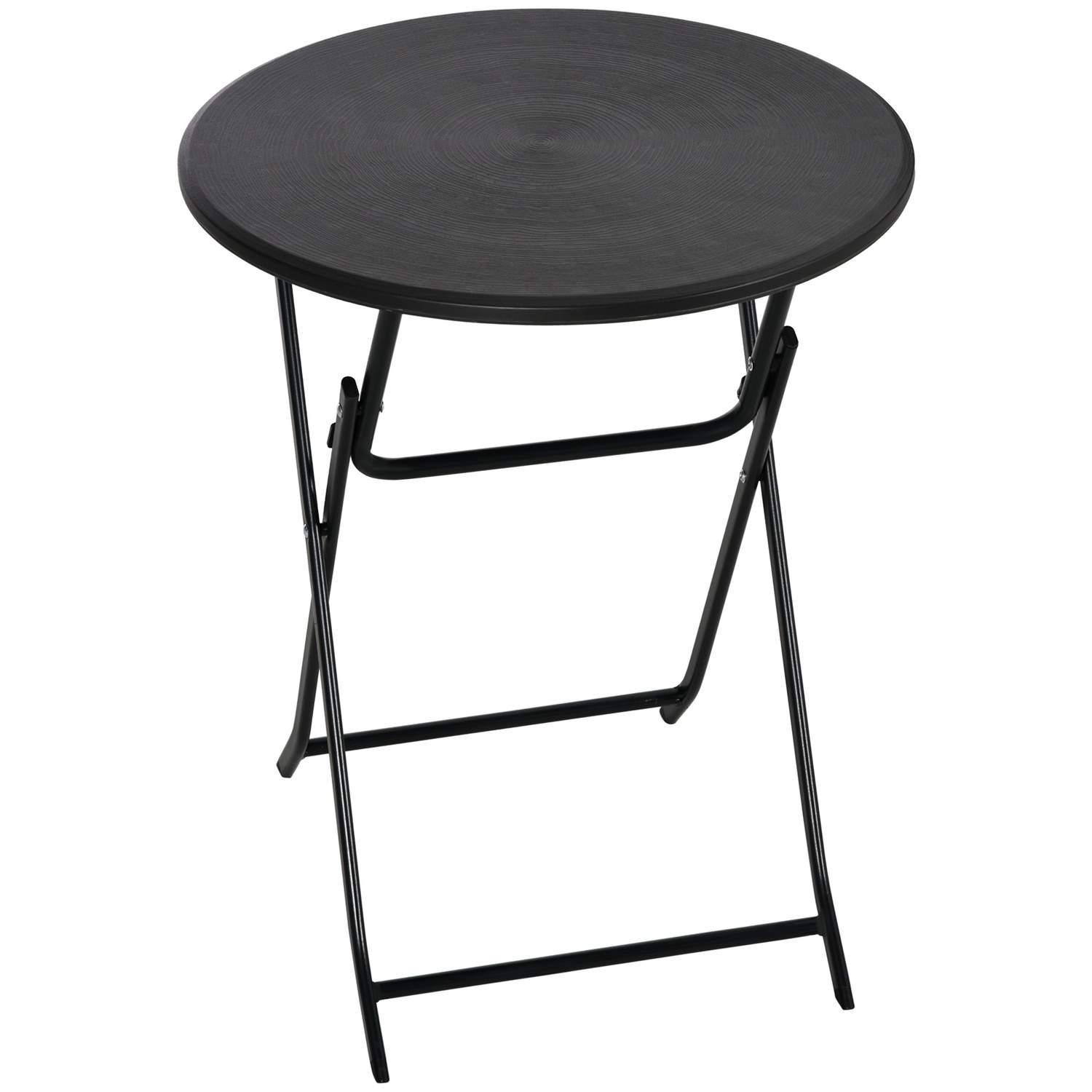 Rundt sammenklappeligt havebord Ø60 cm mørkegrå