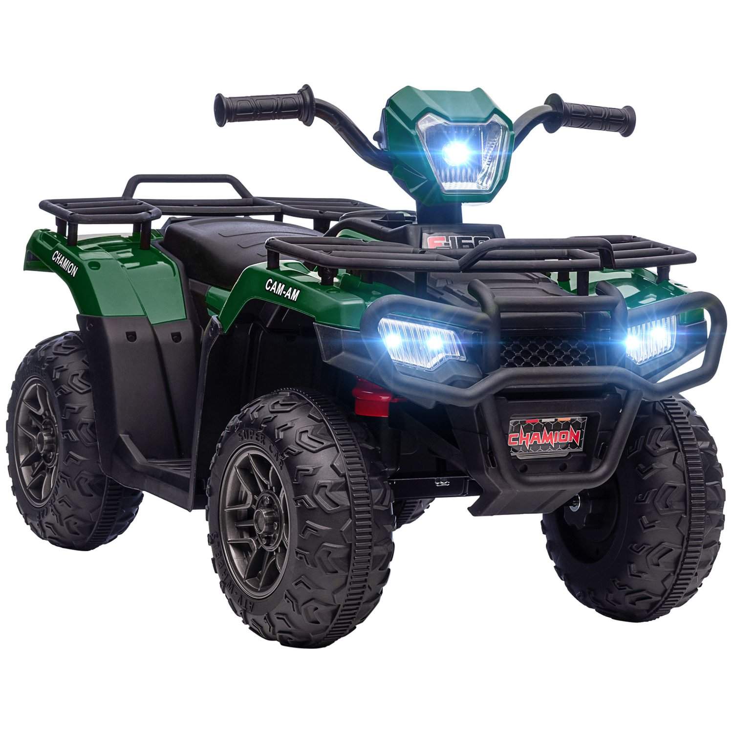 Elektrisk Quad Bike Børn LED Musik 3+ Sort/Grøn
