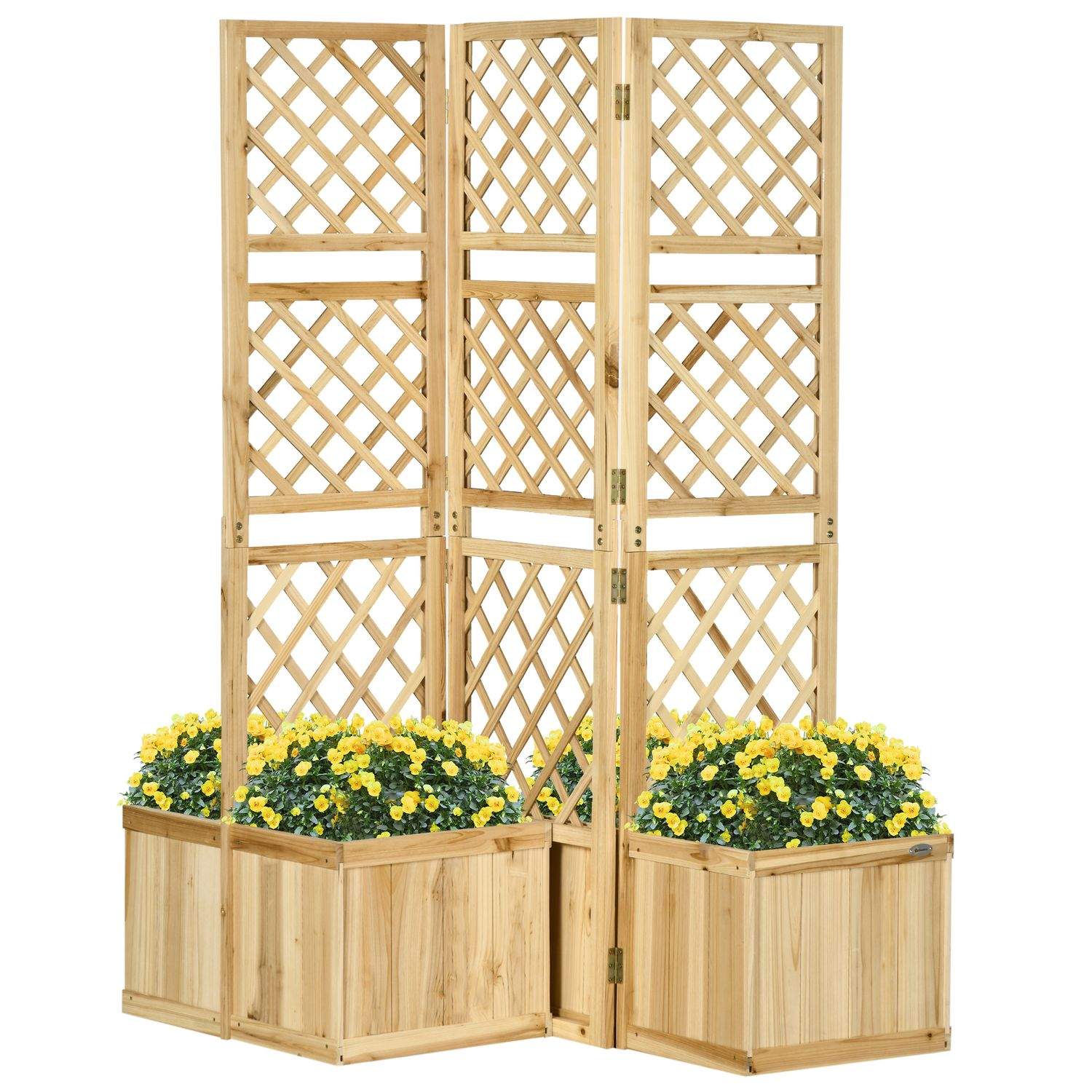 Højbed med espalier og plantekasse 133x165 cm