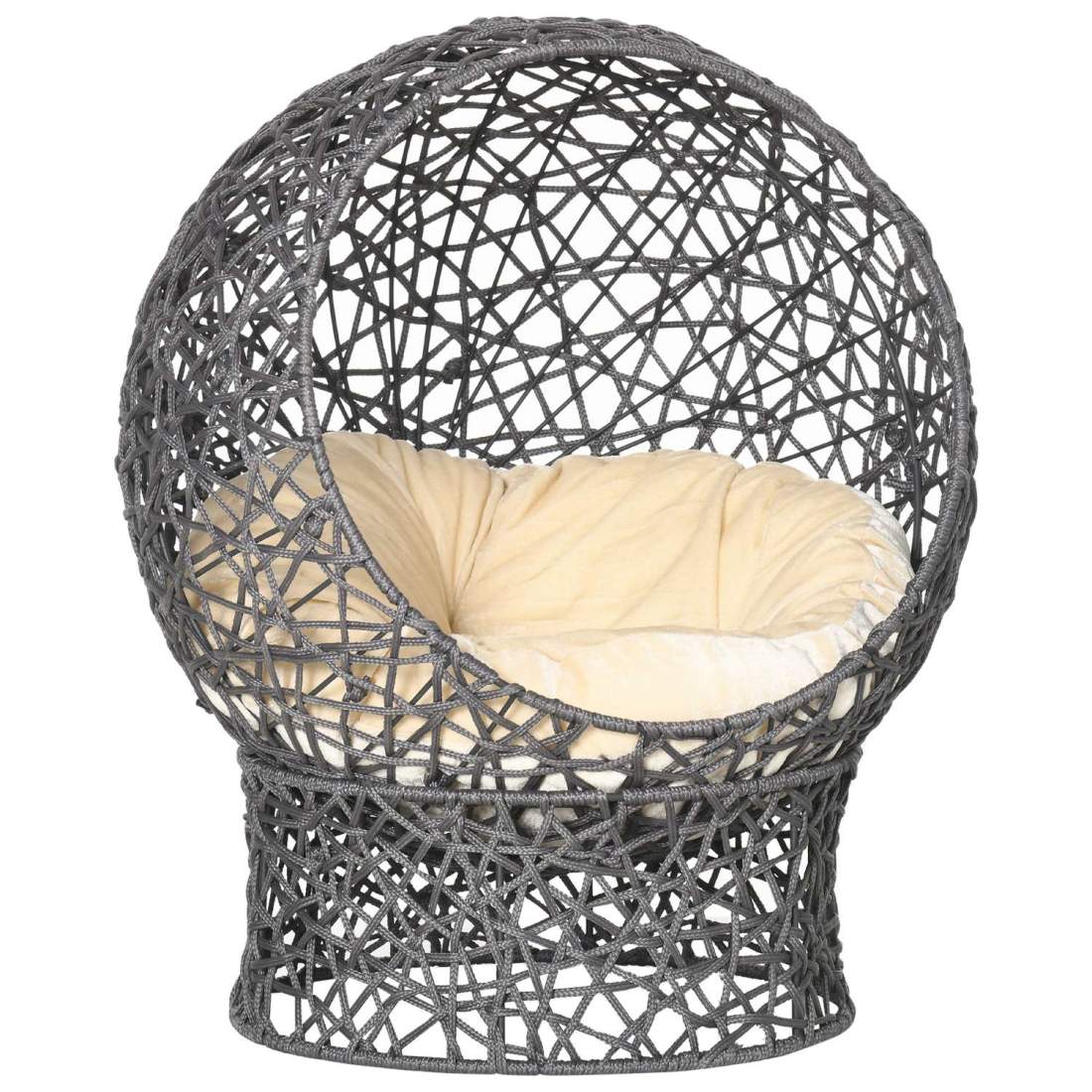 Snygg Kattgrotta med Kudde, Lila/Krämvit | Hem & Hobby | Pryloteket