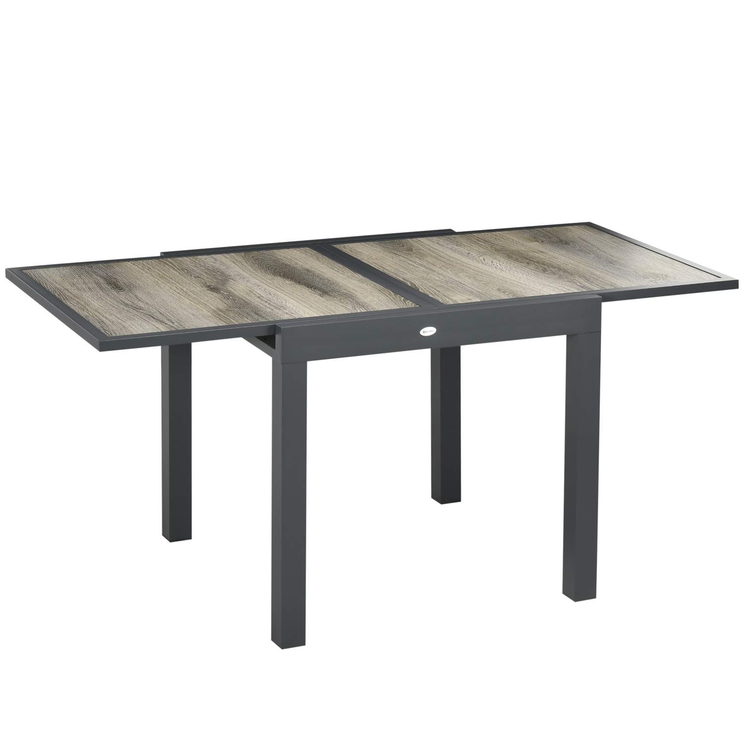 Udtrækkeligt havebord i trælook, beige/grå