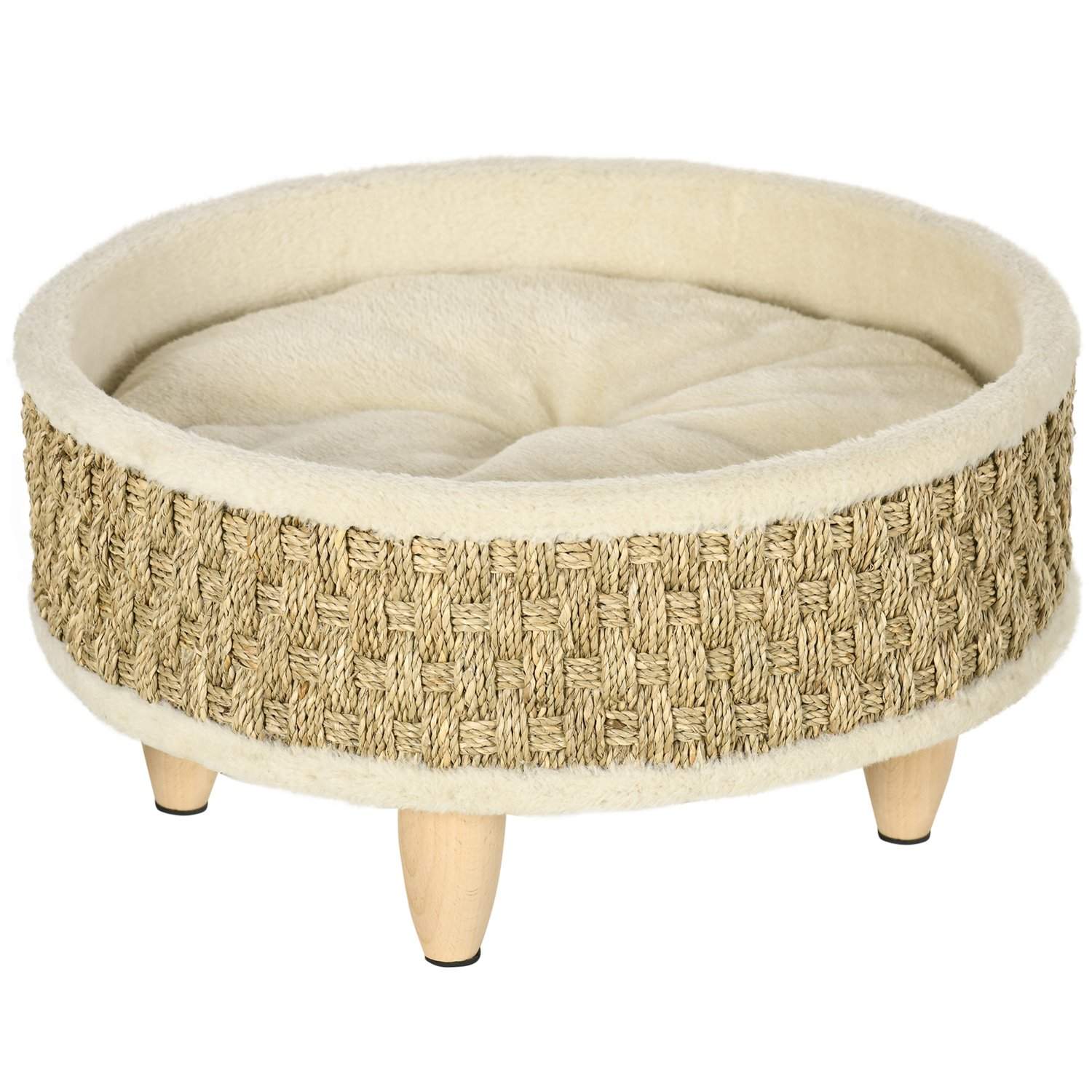Hundeseng med vaskbar pude, beige