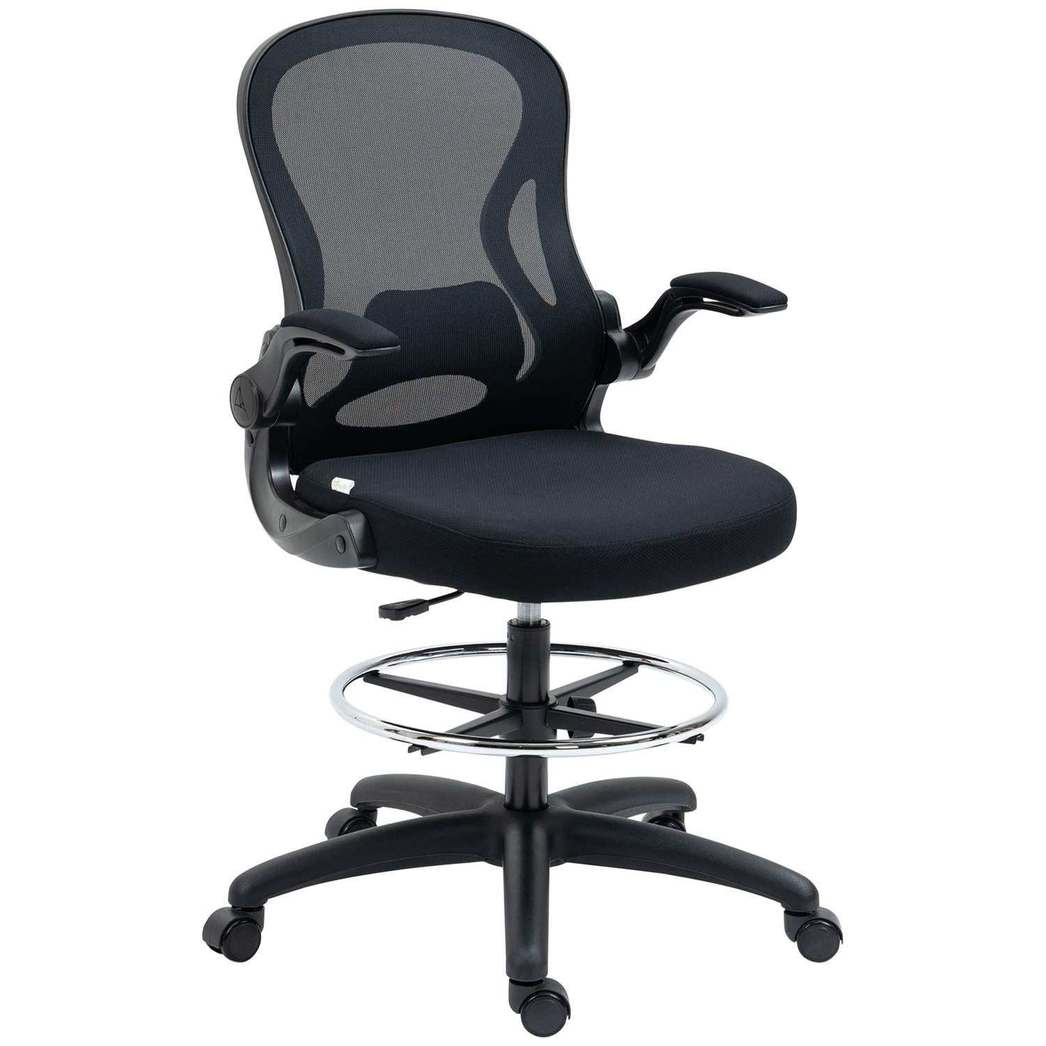 Ergonomisk kontorstol med lændestøtte og hjul