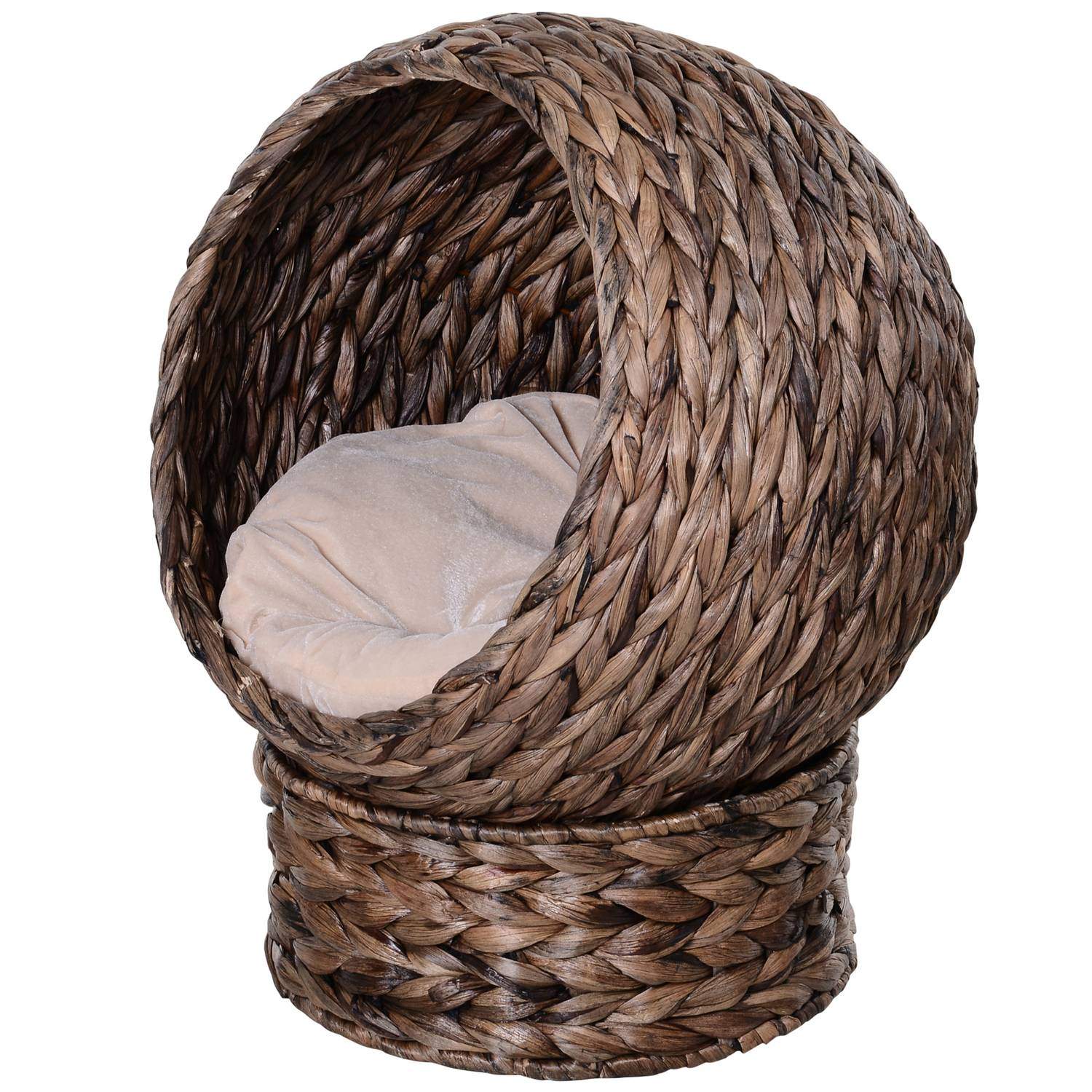 Mørkebrun Rattan Kattekurv 50x42x60cm