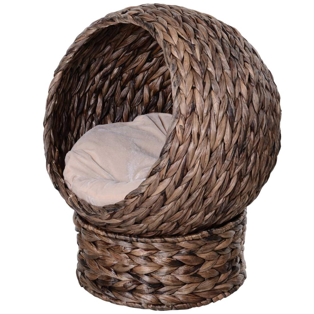 Mörkbrun Rattan Kattkorg 50x42x60cm