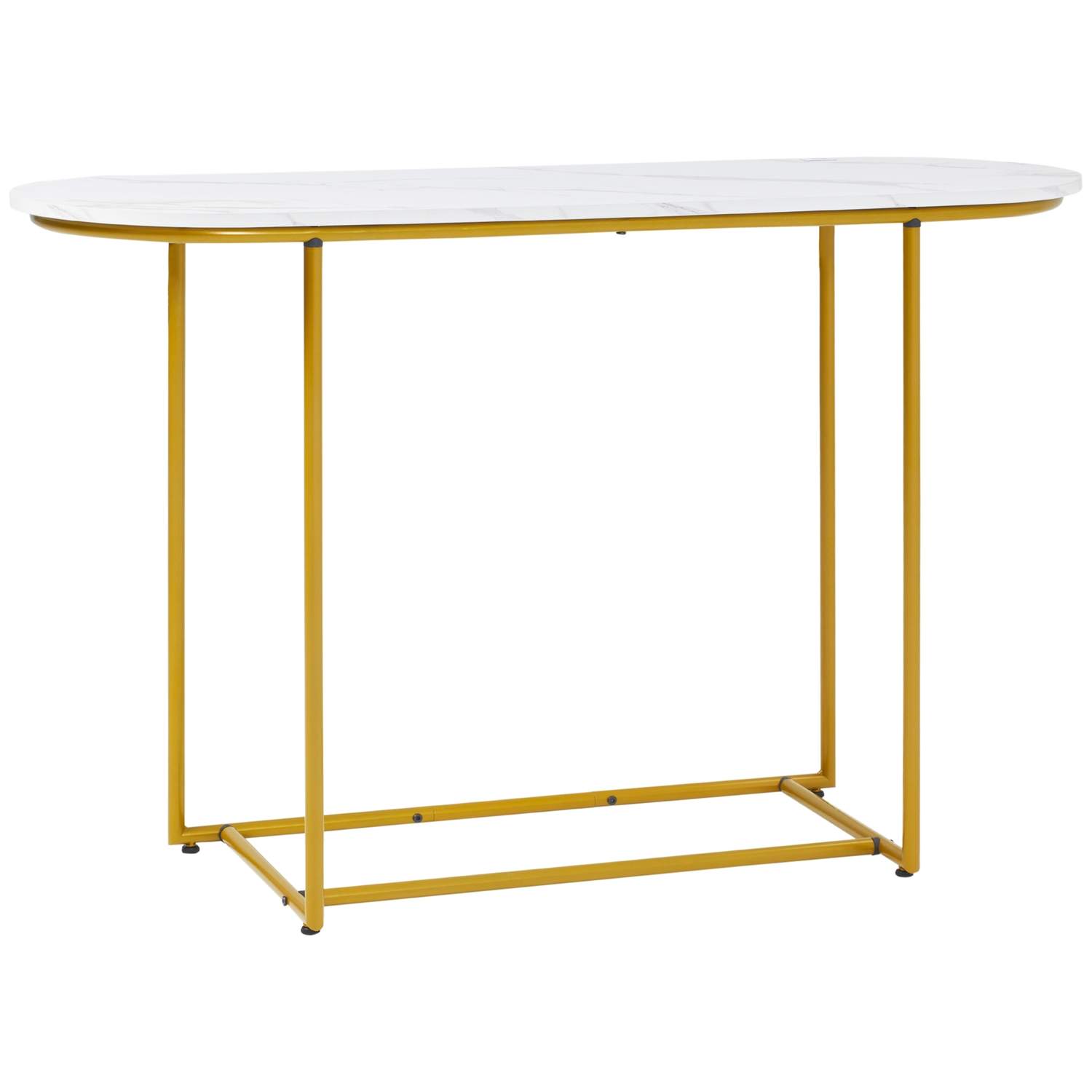 Moderne konsolbord i stål, hvid/guld, 120x40x75 cm