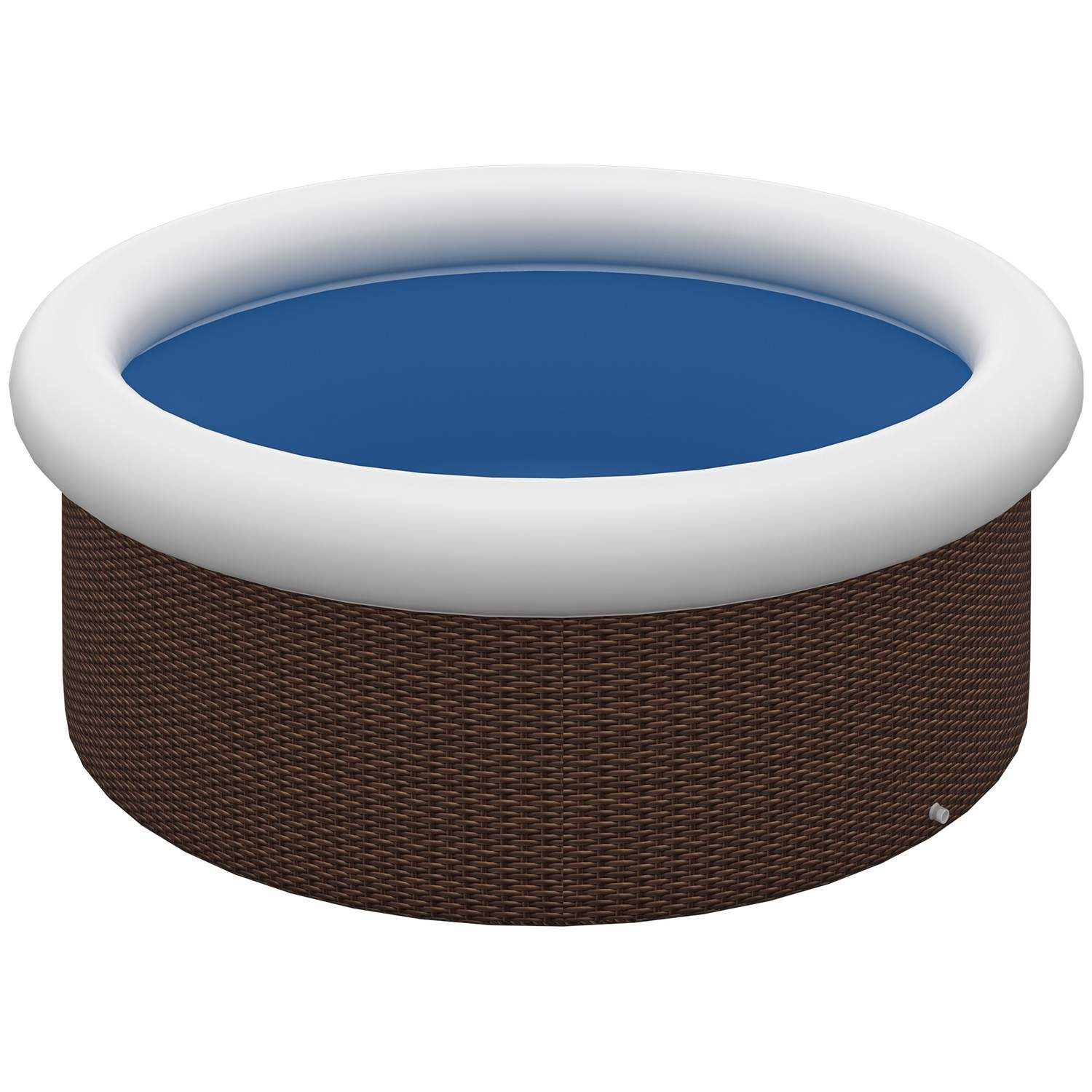 Oppustelig Pool Rattan effekt Ø300x76cm Brun