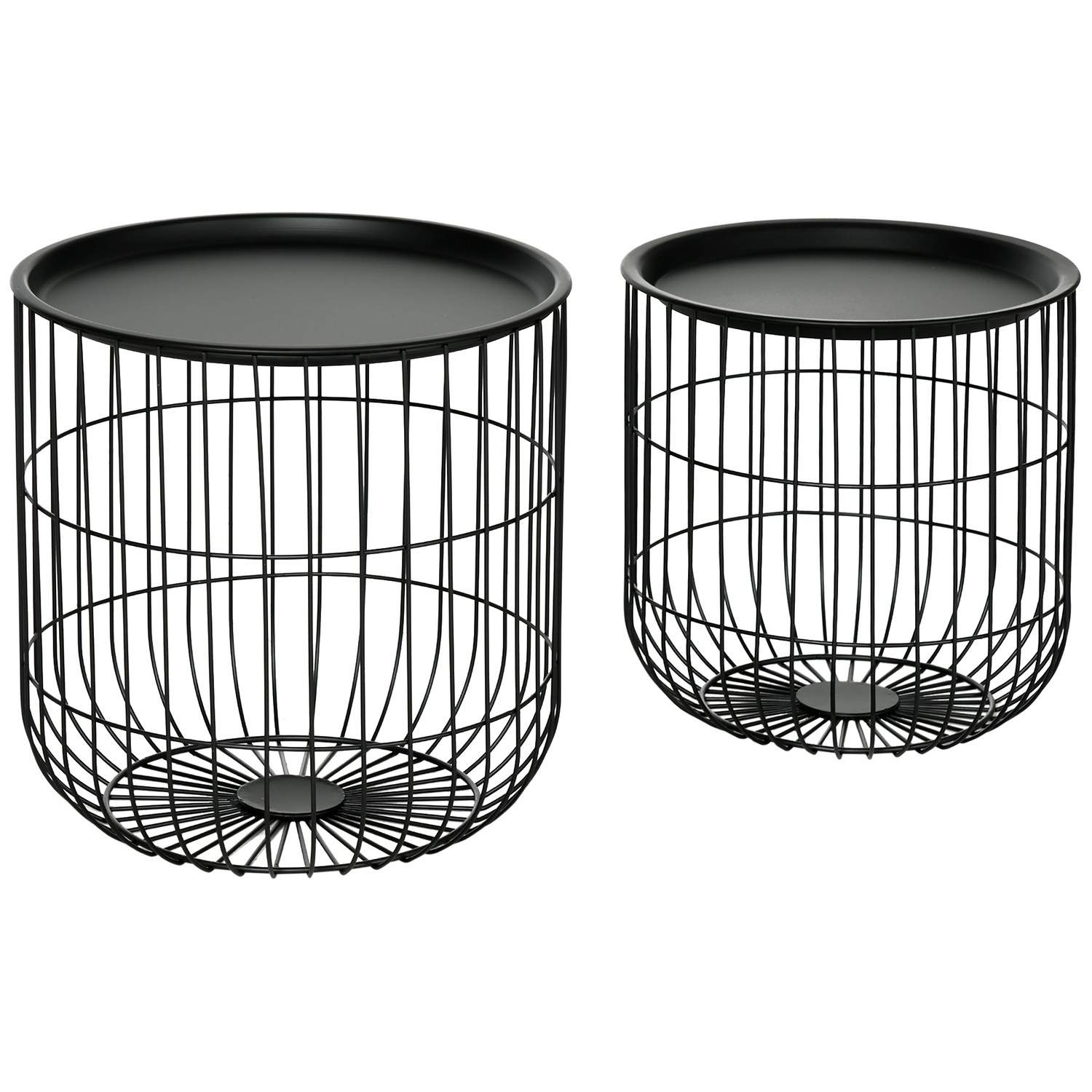 Sæt med 2 sorte sofaborde i Scandi Design